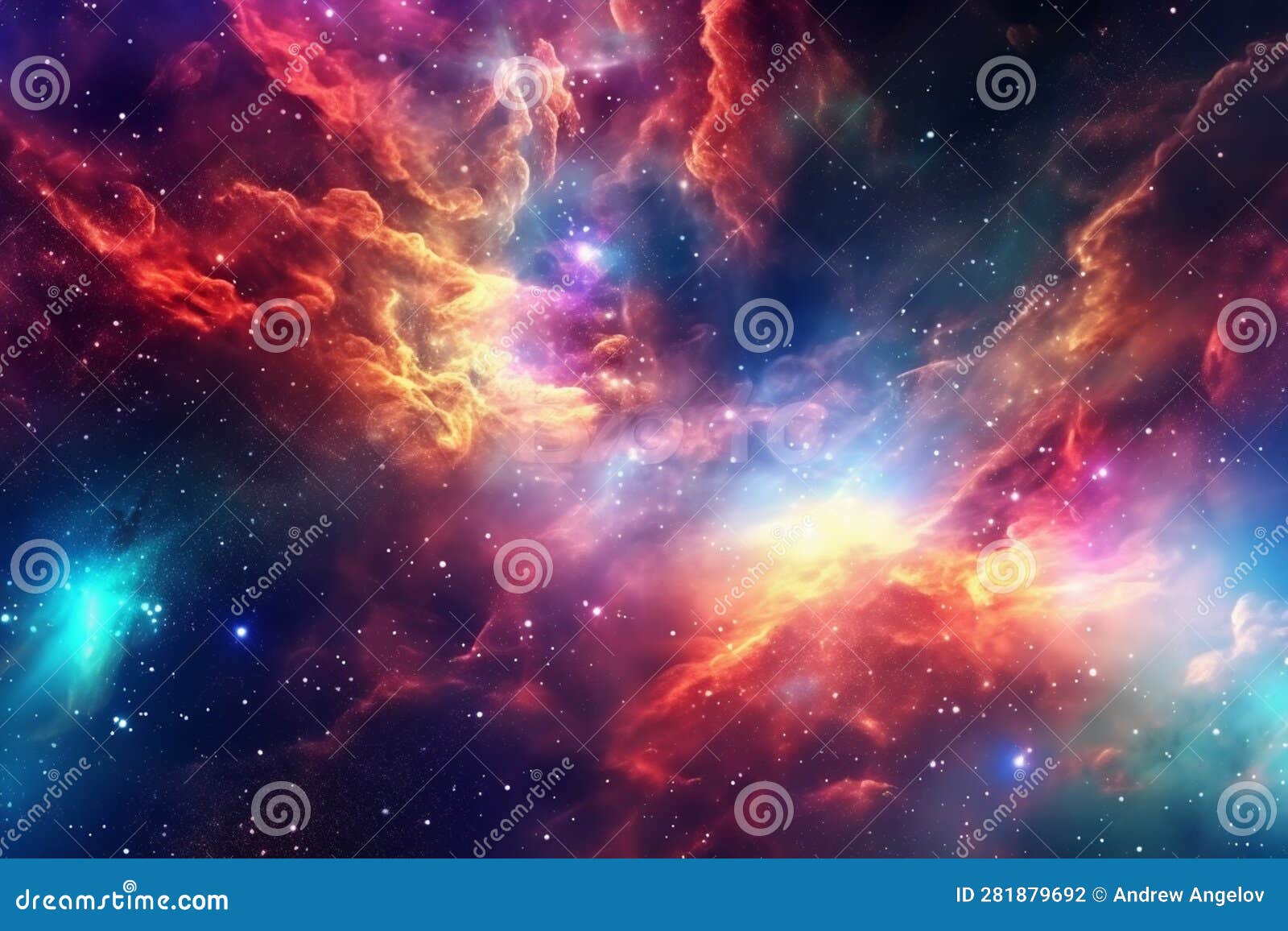 Cosmic space and stars, science fiction wallpaper. Beauty of deep space.  Colorful space galaxy and cloud nebula, AI Generated 25500724 Stock Photo  at Vecteezy