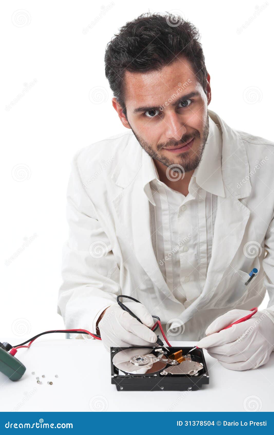 HDD Repairing stock photo. Image of instrument, hand - 31378504