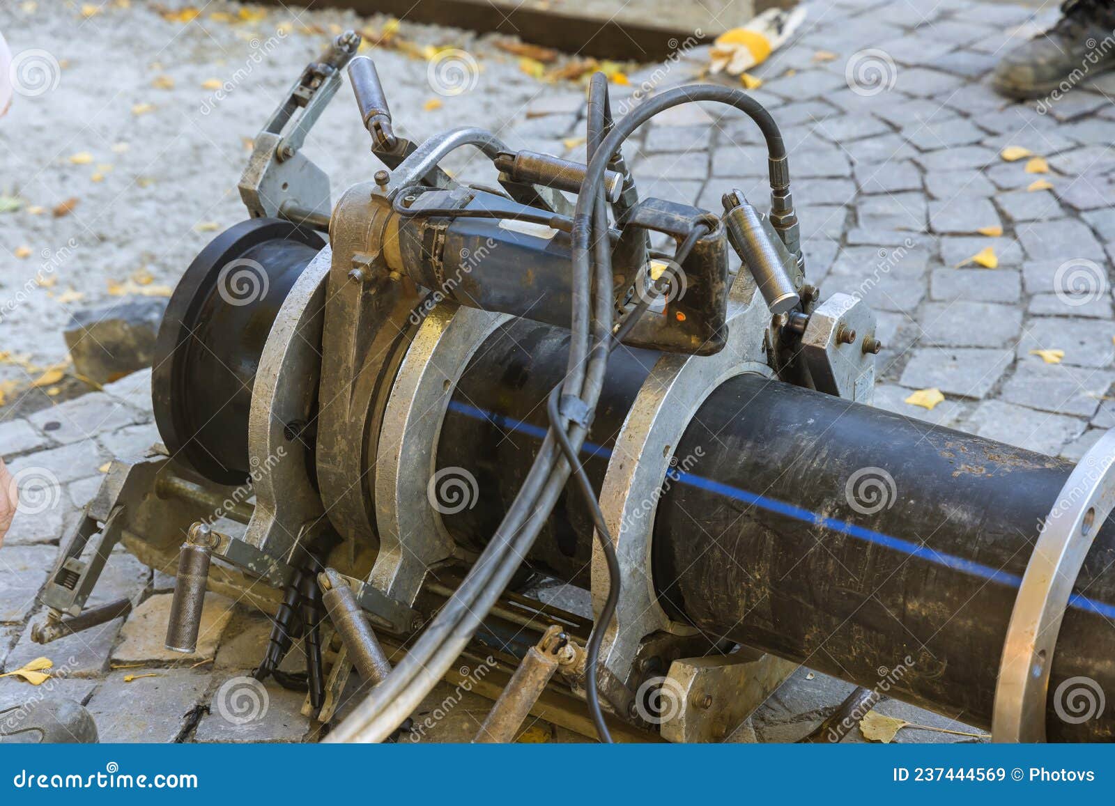 HDPE Pipe Welding for Connecting the Water Pipe in the Reconstruction