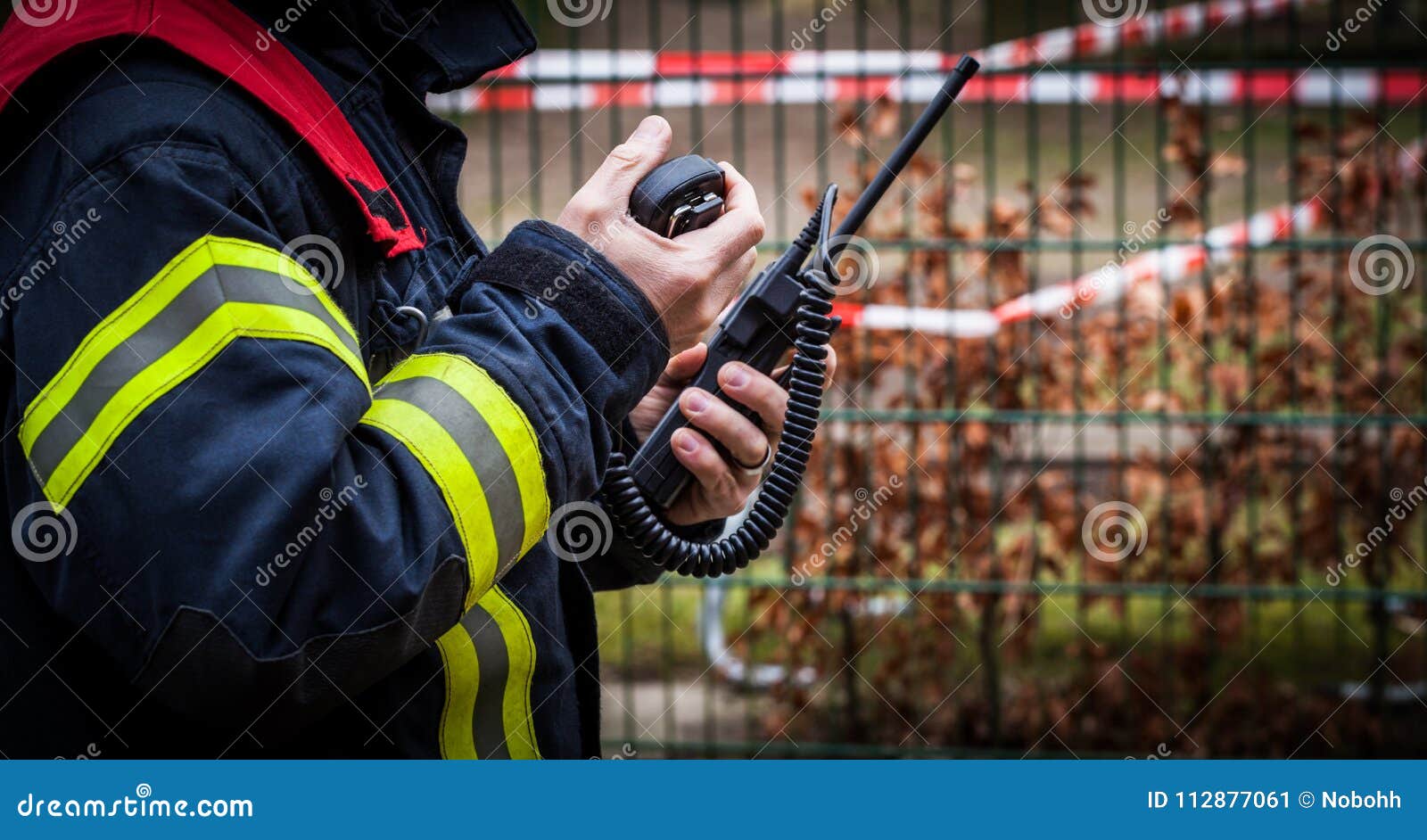 HDR - Firefighter Operate with a Walkie Talkie in Action - Serie