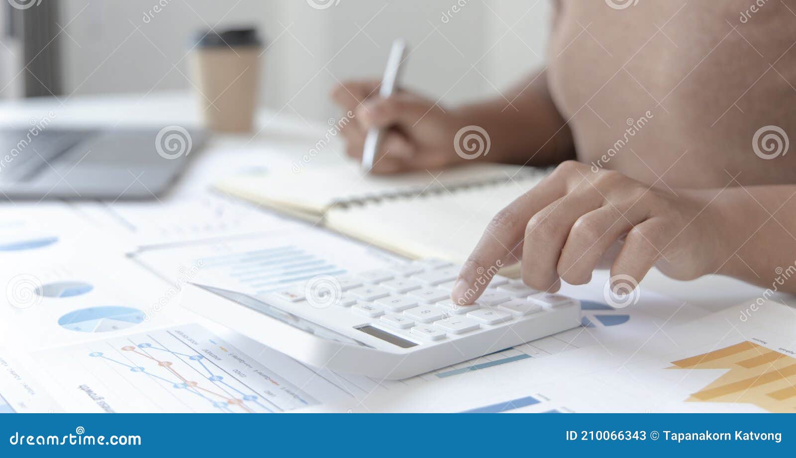 Head of Accounting is Recording the Company`s Financial Growth Statistics Using Graphs As a
