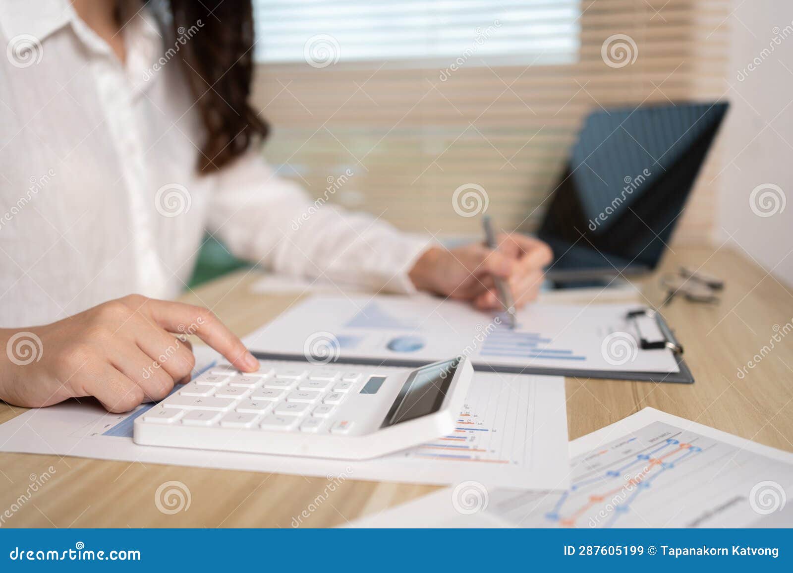 Head of Accounting is Recording the Company S Financial Growth Statistics Using Graphs As a