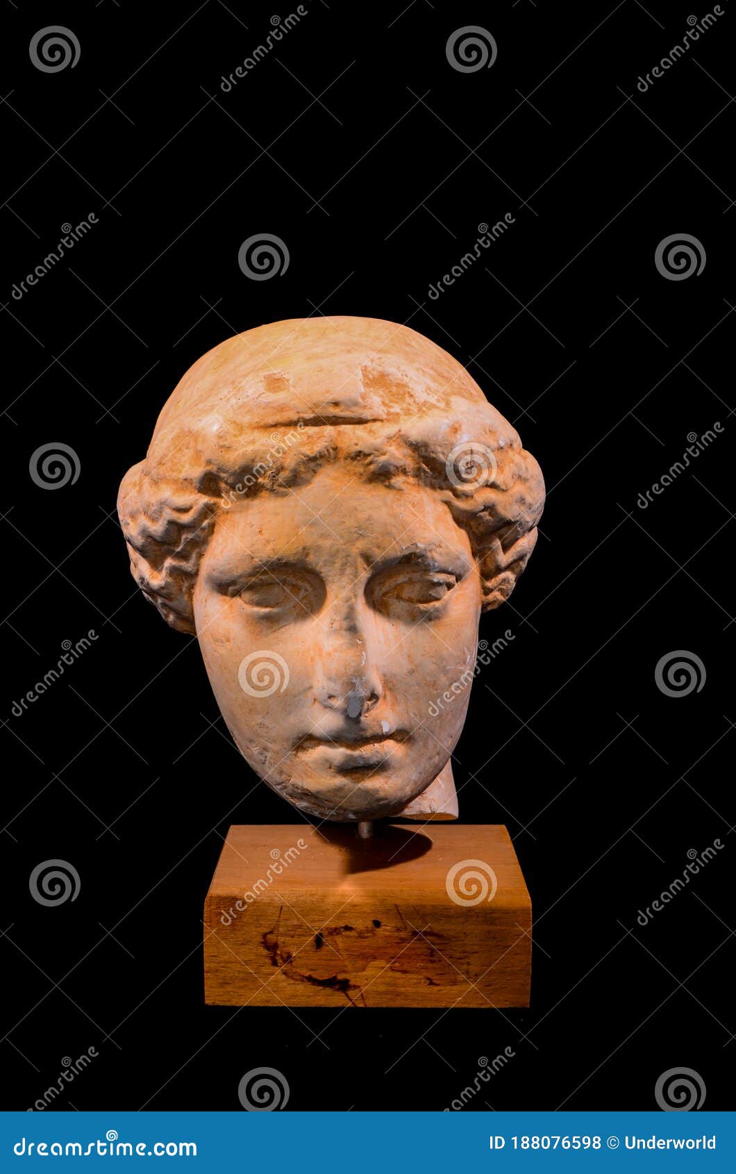 Head of the Ancient Greek Statue Isolated Stock Photo Image of head