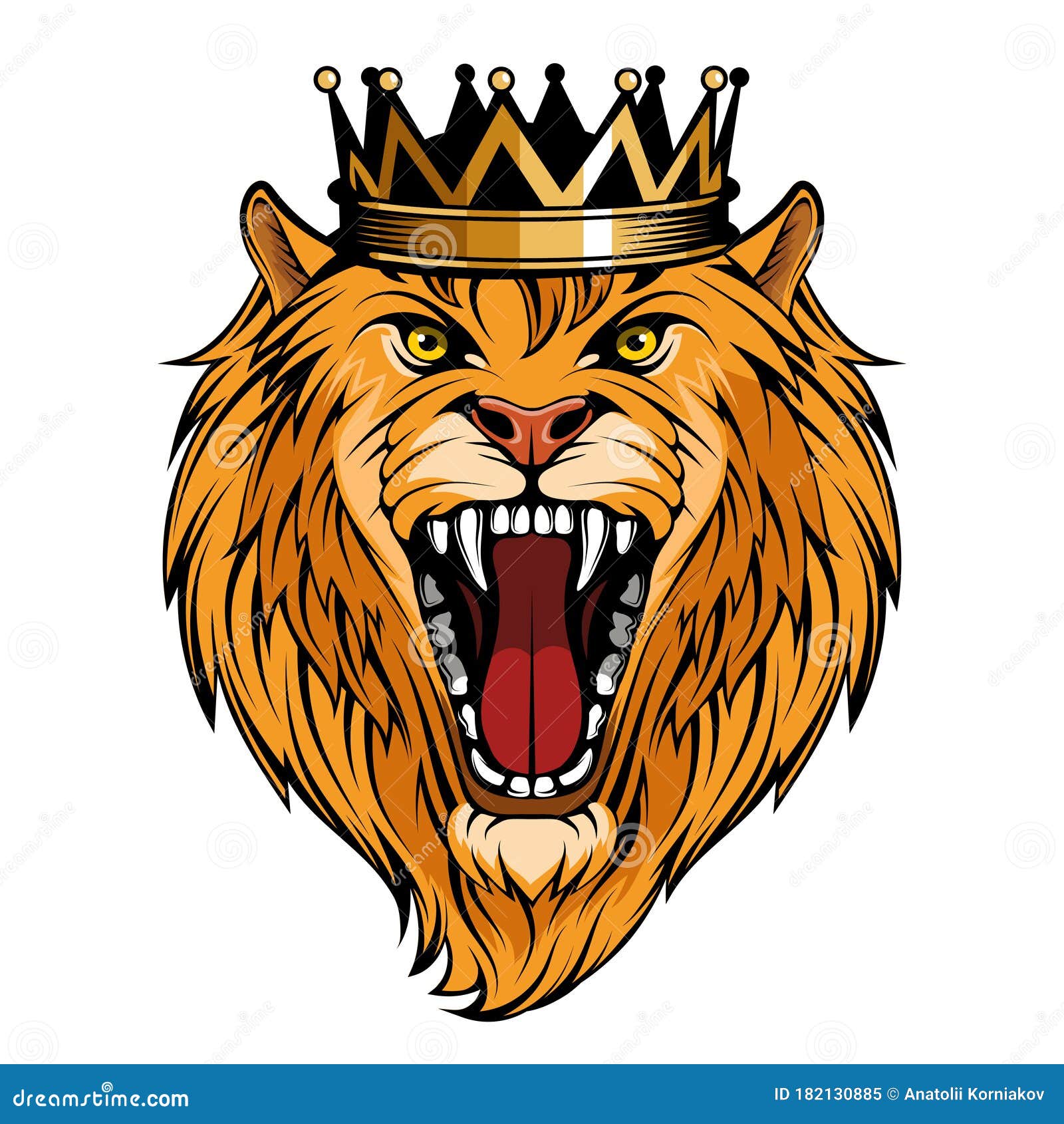 roaring lion with crown tattoo