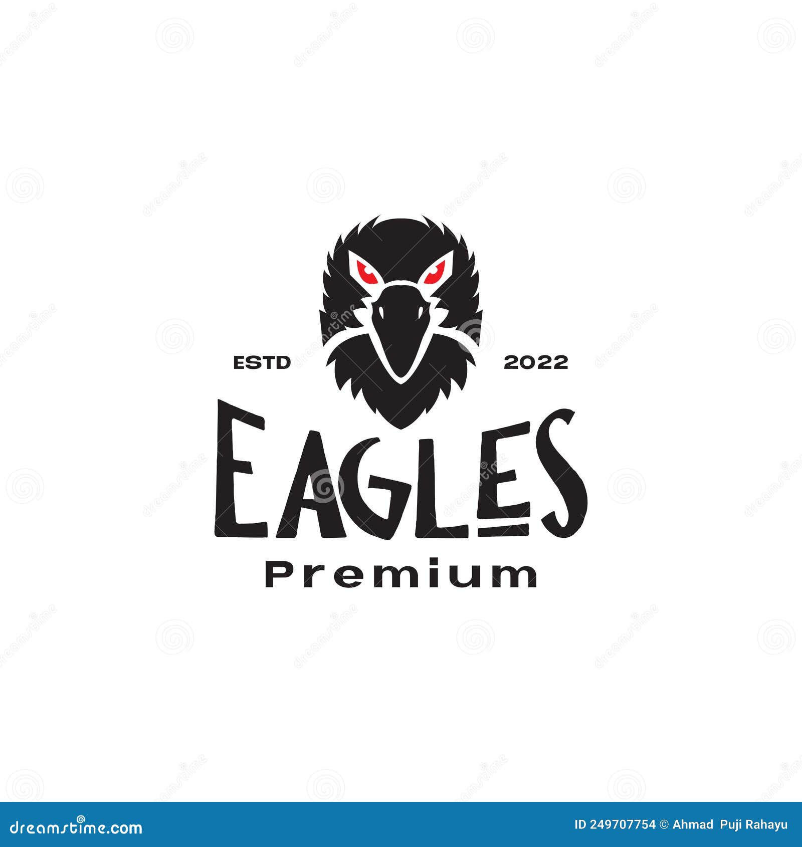 head bird eagle red eyes vintage logo   graphic  icon  creative idea