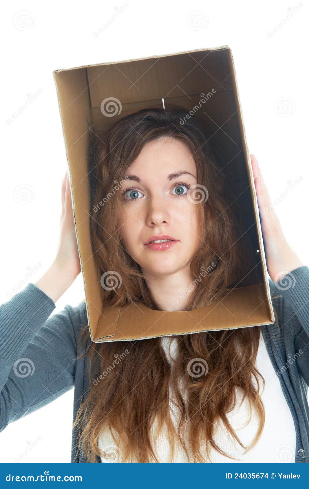 Head in box stock photo. Image of business, people, claustromania