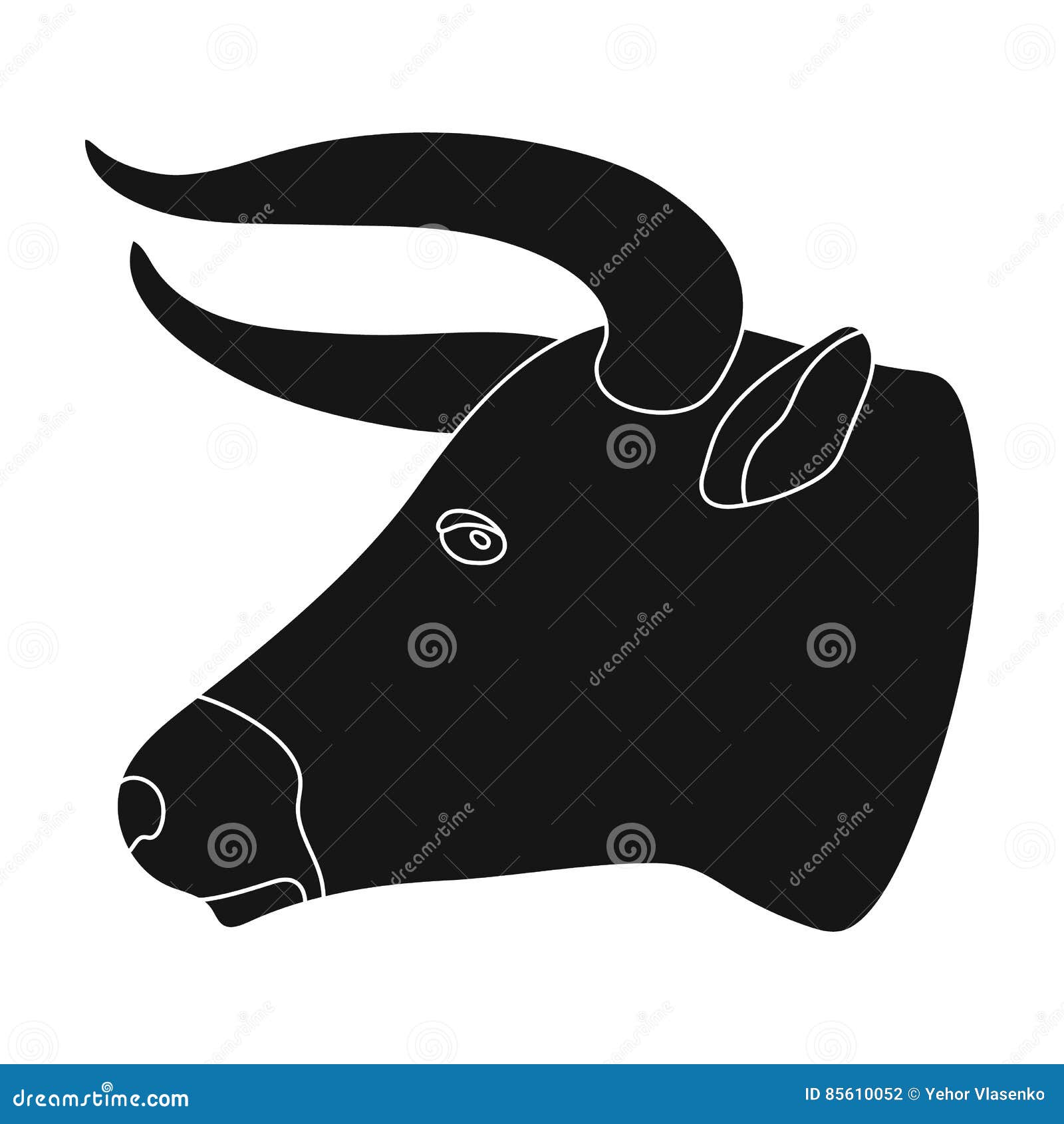 Head Of Bull Icon In Monochrome Style Isolated On White Background