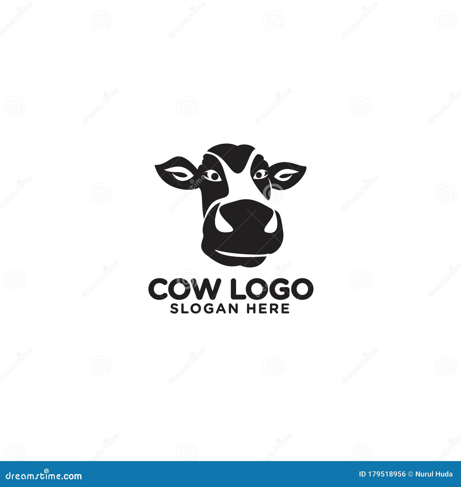 Head Cow Logo Vector Design Simple Stock Illustration Illustration of