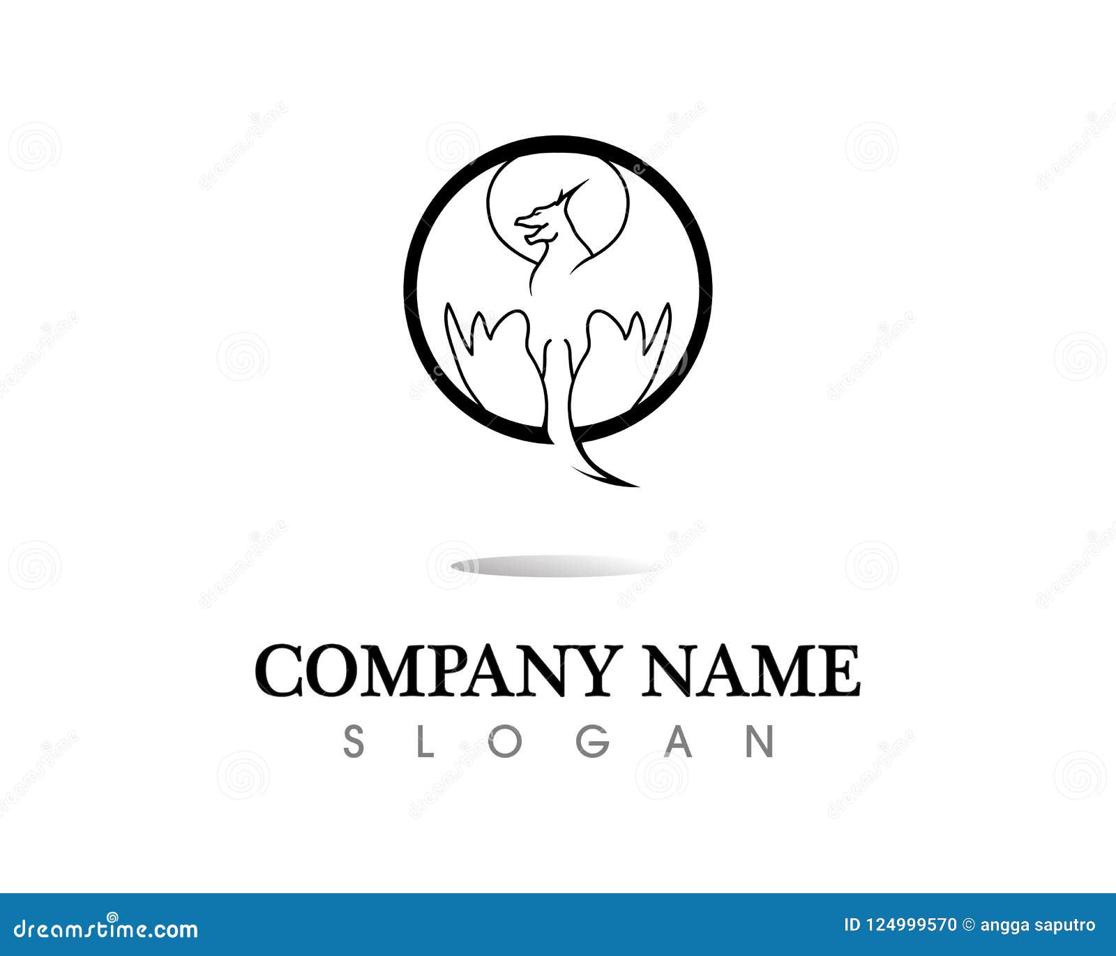 head dragon flat color logo template vector illustration stock