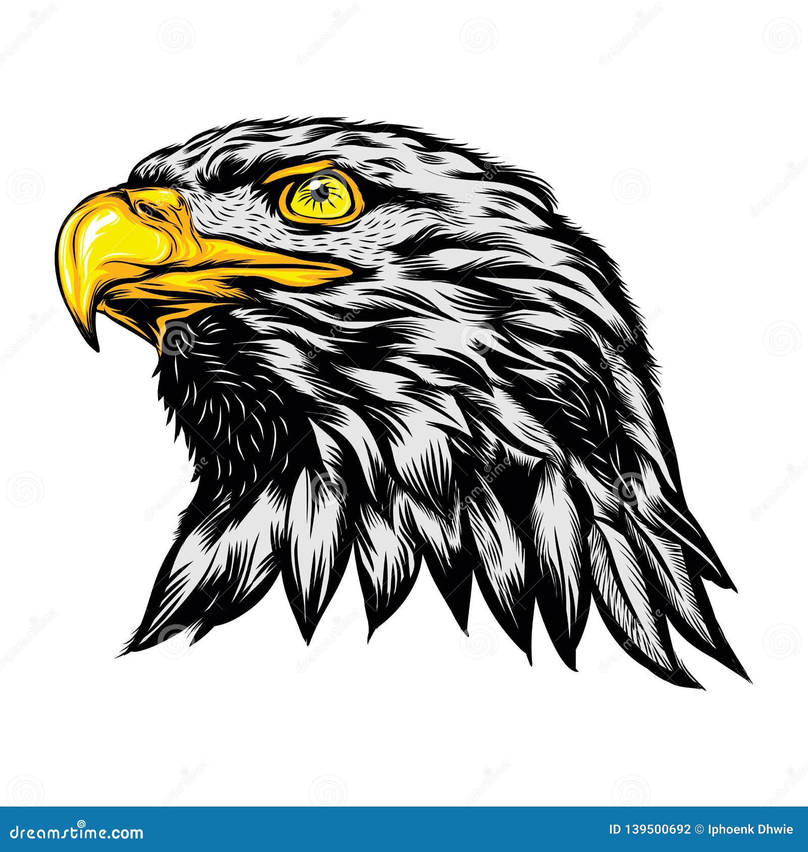 head of eagle strong style,  