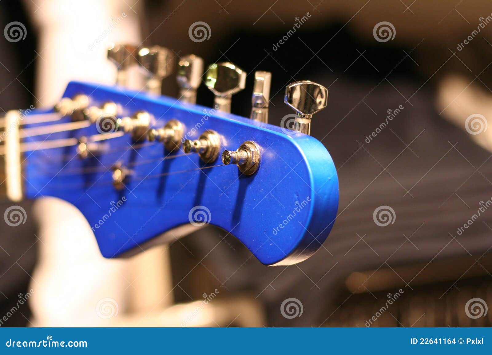 Head electric guitar stock photo. Image of blue, rock 22641164