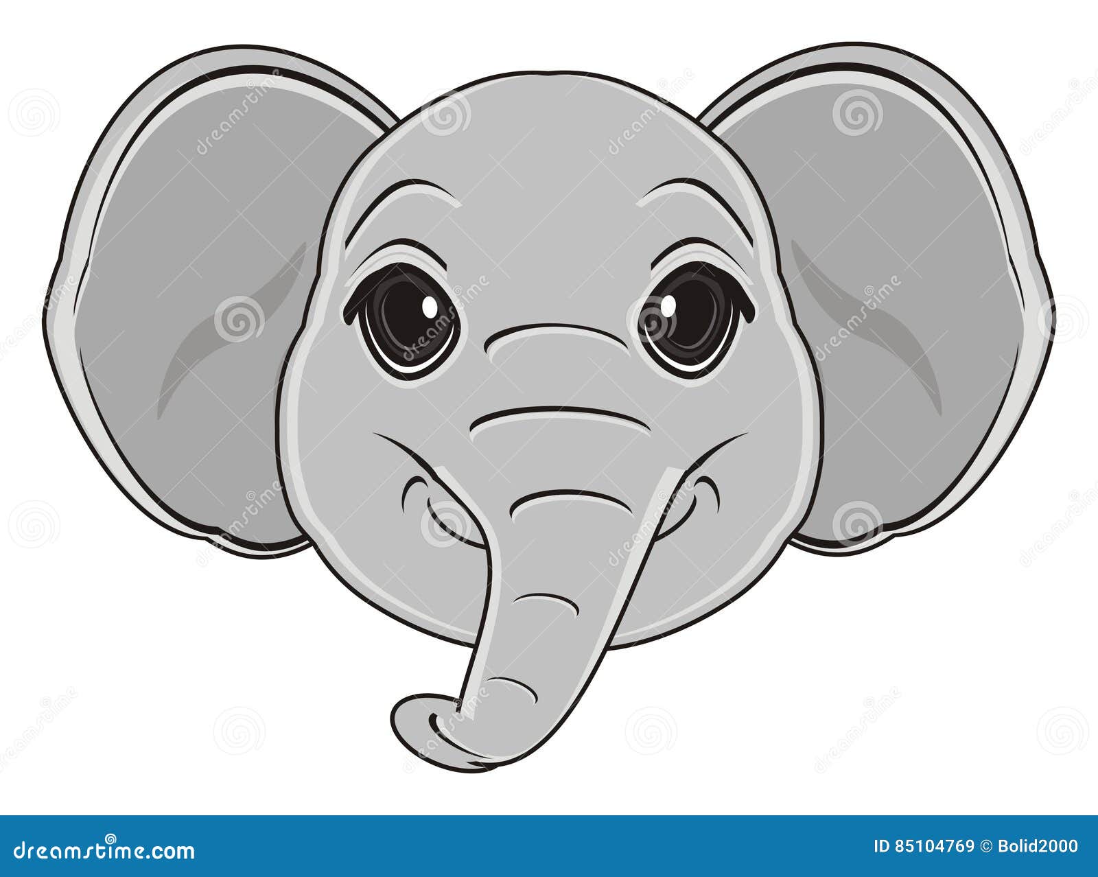 Head of elephant stock illustration. Illustration of face - 85104769