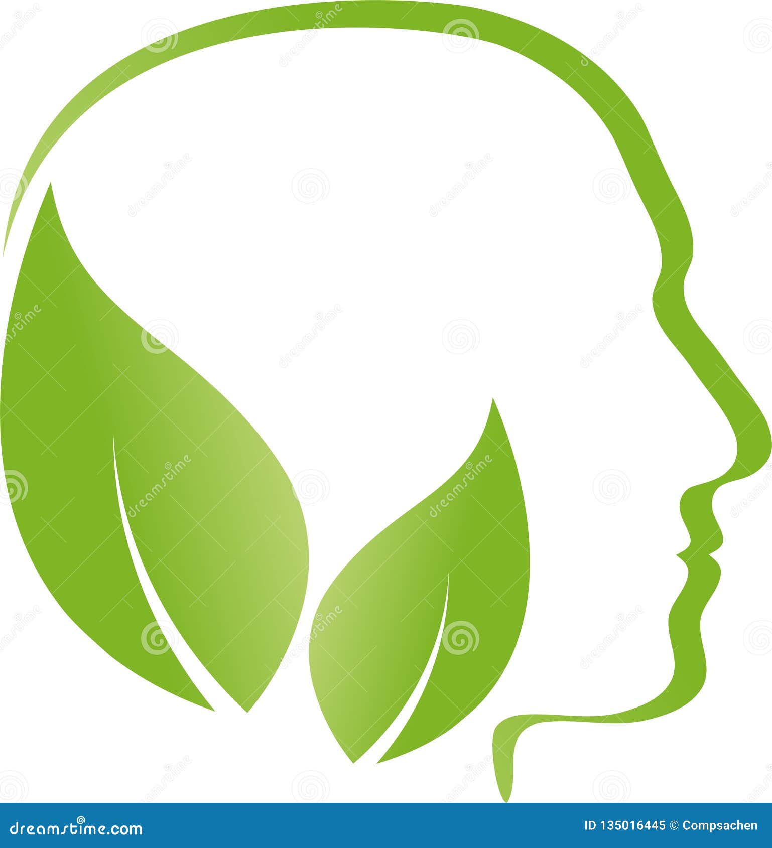 head, face and leaves, alternative practitioner and human logo