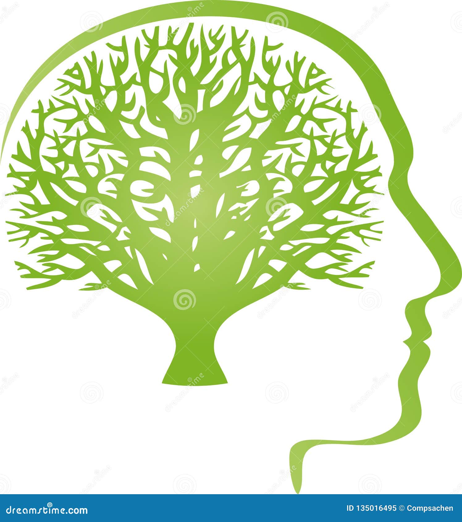 head, face and tree, head and human logo