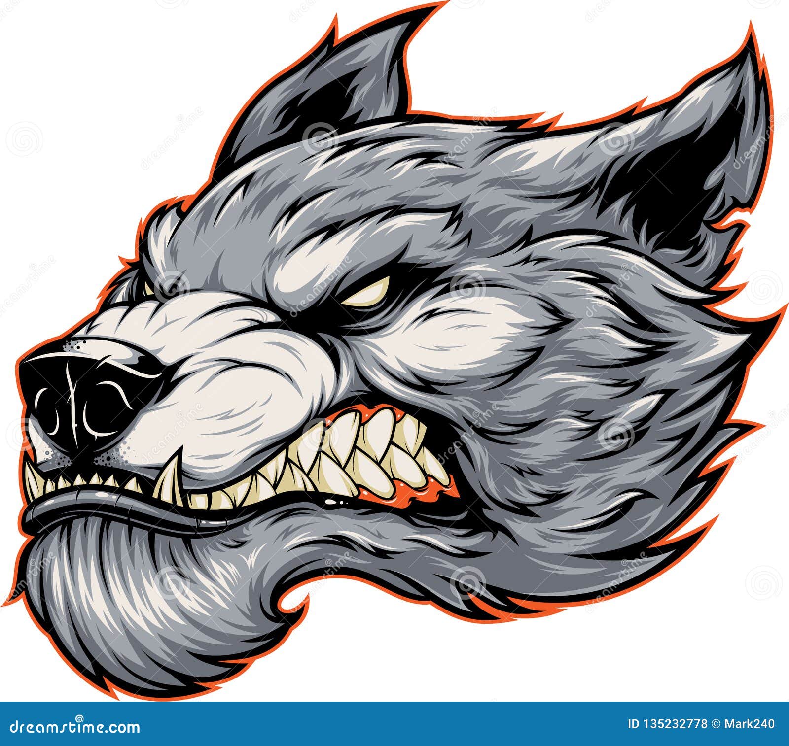 Wolf Or Werewolf Ripping Through Cartoon Vector | CartoonDealer.com