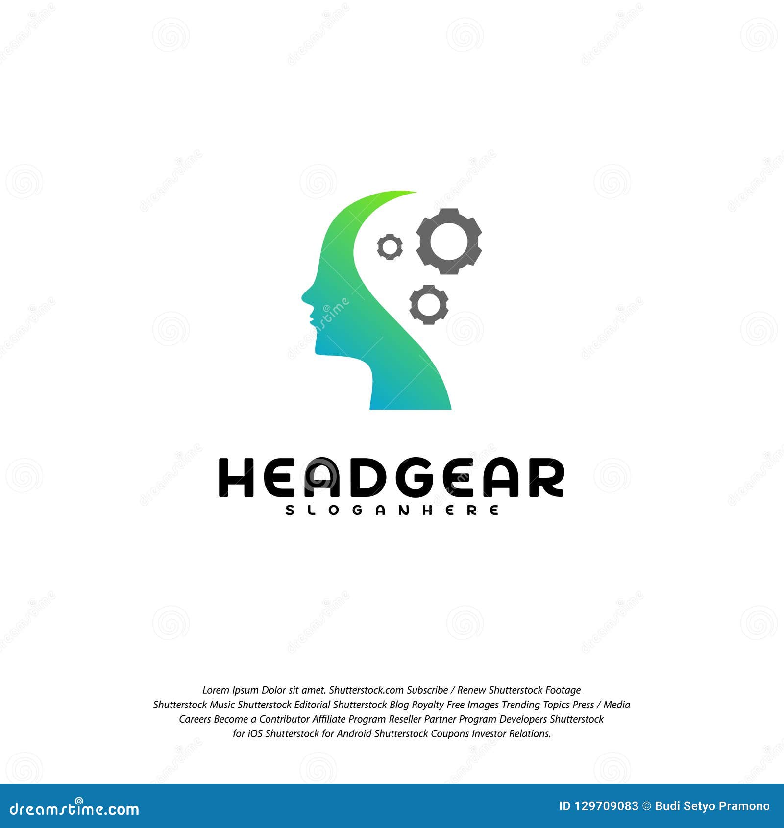 Head Gear Logo Vector, Head Intelligence Logo Designs Concept Vector