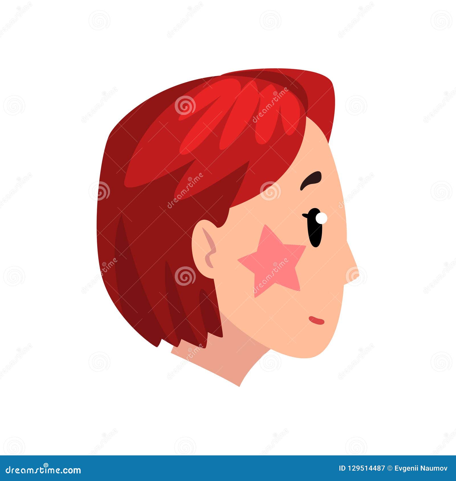 Head of Girl with Short Dyed Hair, Profile of Young Woman with Fashion Hairstyle and Tattoo Star on Her Cheek Vector Stock Vector - Illustration of creative, hairstyle: 129514487 Head of Girl with Short Dyed Hair, Profile of Young Woman with Fashion Hairstyle and Tattoo Star on Her Cheek Vector Stock Vector - Illustration of creative, hairstyle: 129514487