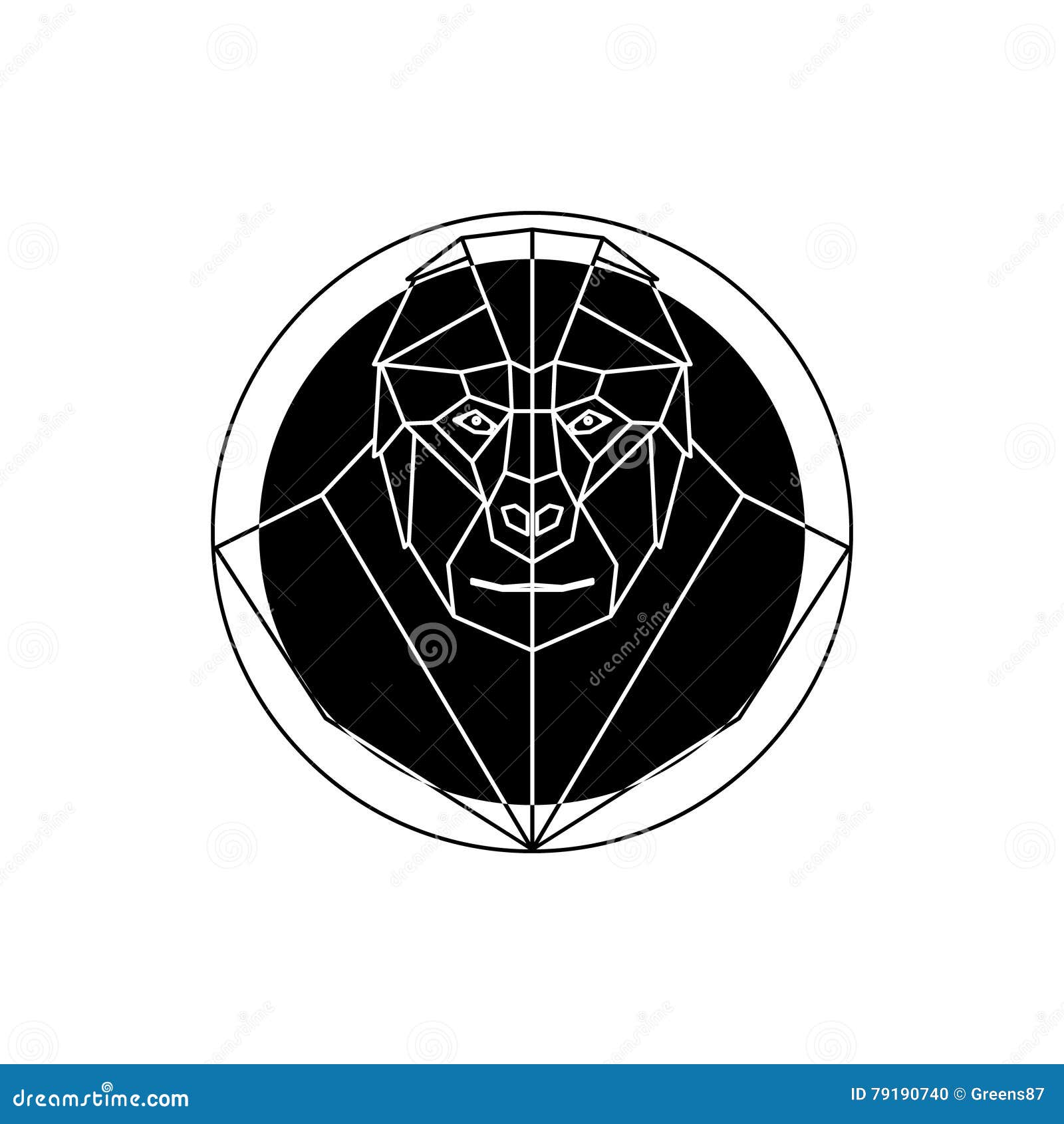 Head gorilla logo stock vector. Illustration of geometry 79190740