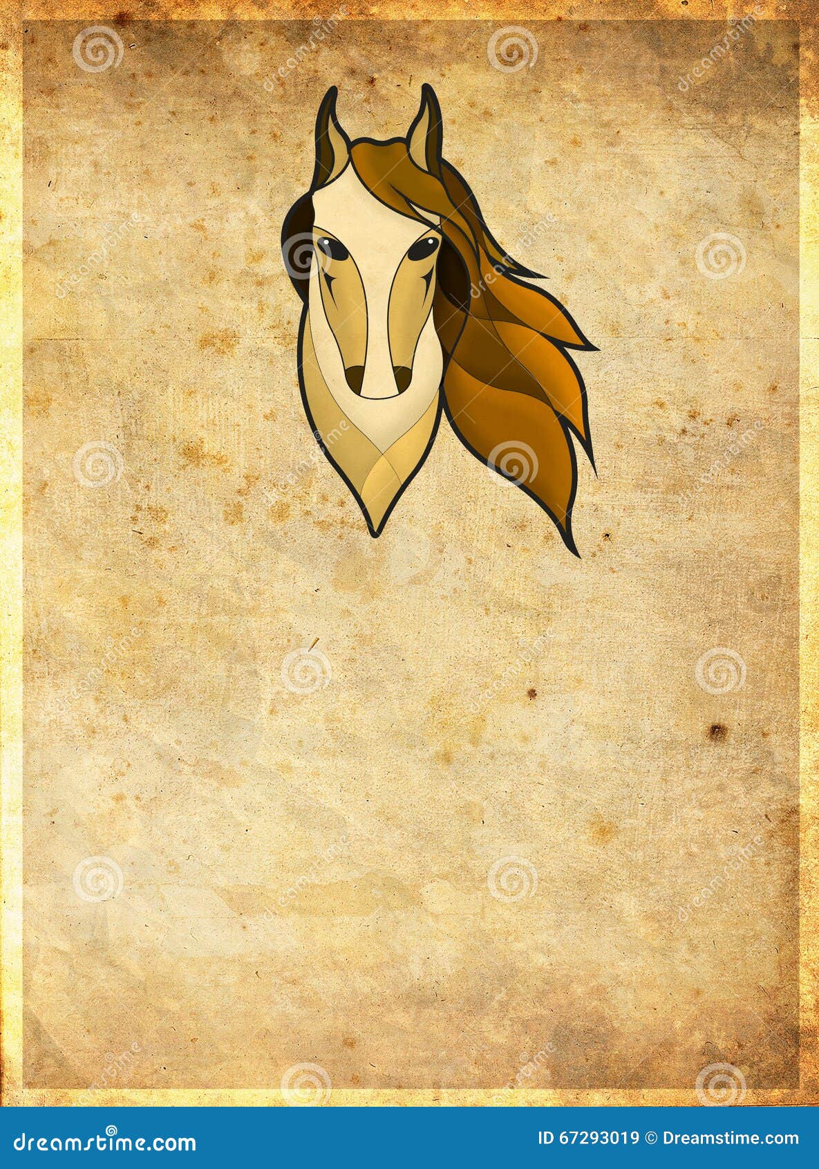Head of the Horse with Frame Stock Illustration Illustration of cool