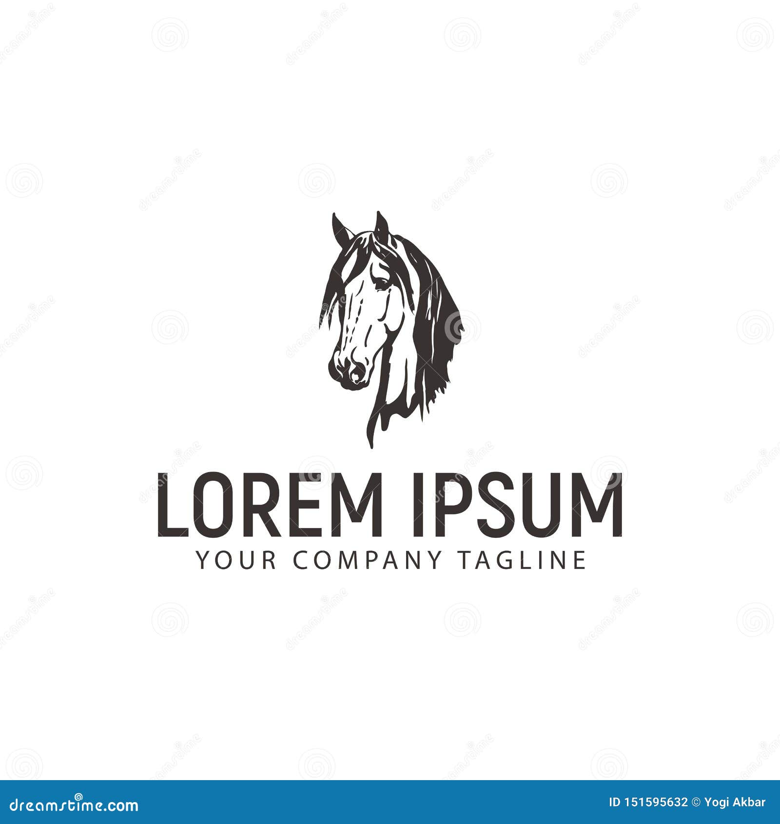 Head Horse Logo. Vintage Design Concept Template Stock Vector