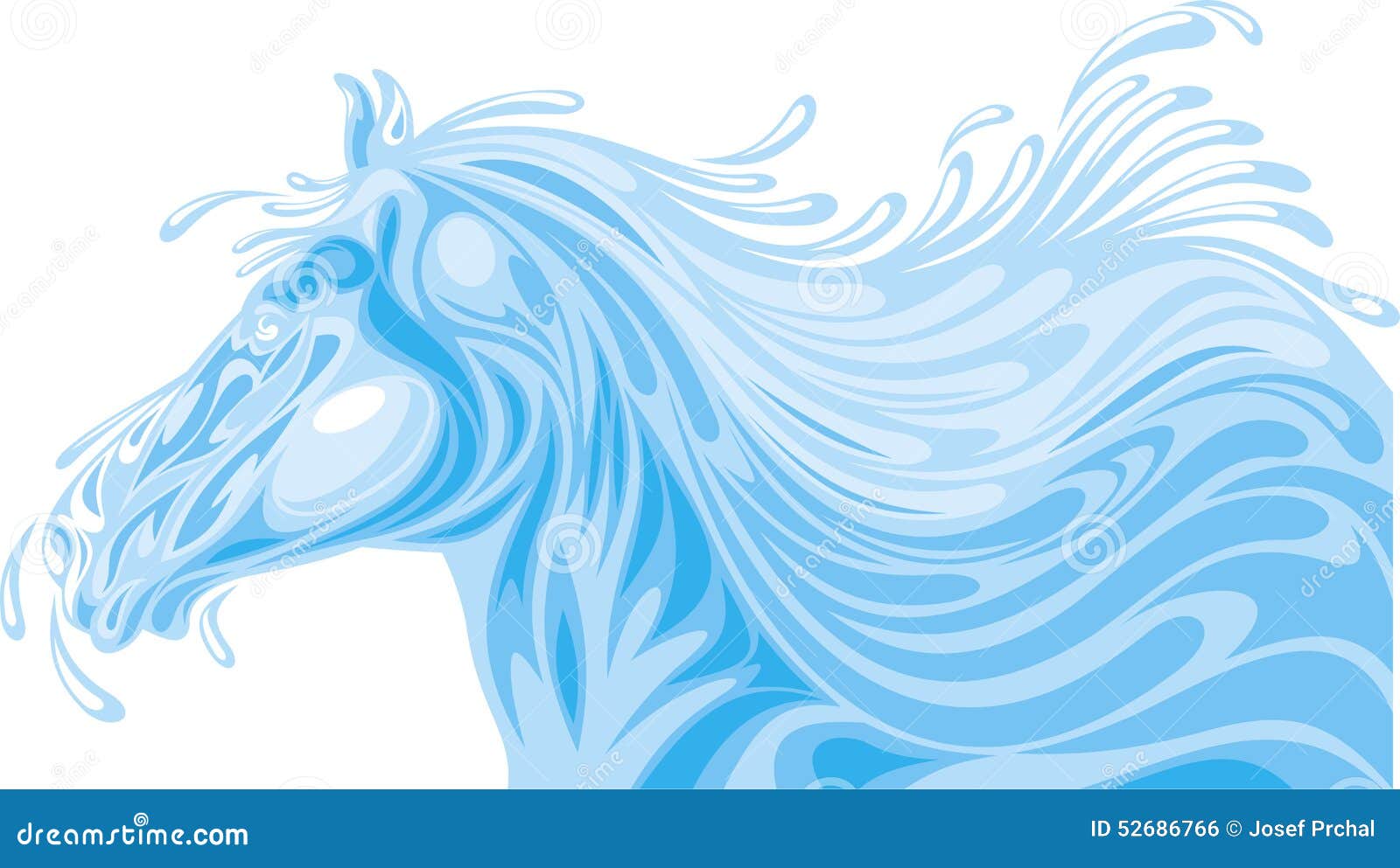 Head of Horse from Water Waves Stock Vector Illustration of horse