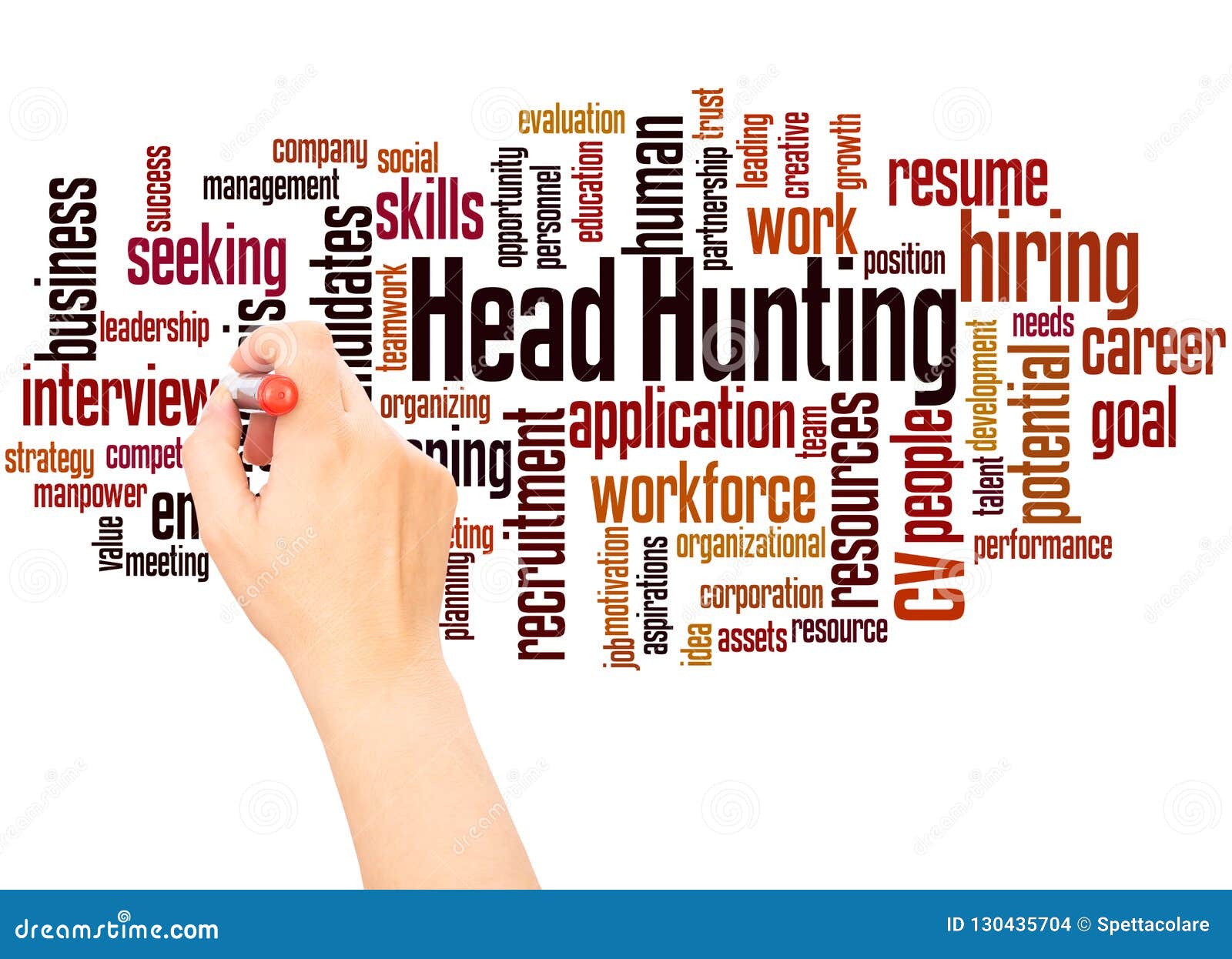 Head Hunting Word Cloud Hand Writing Concept Stock Photo Image of