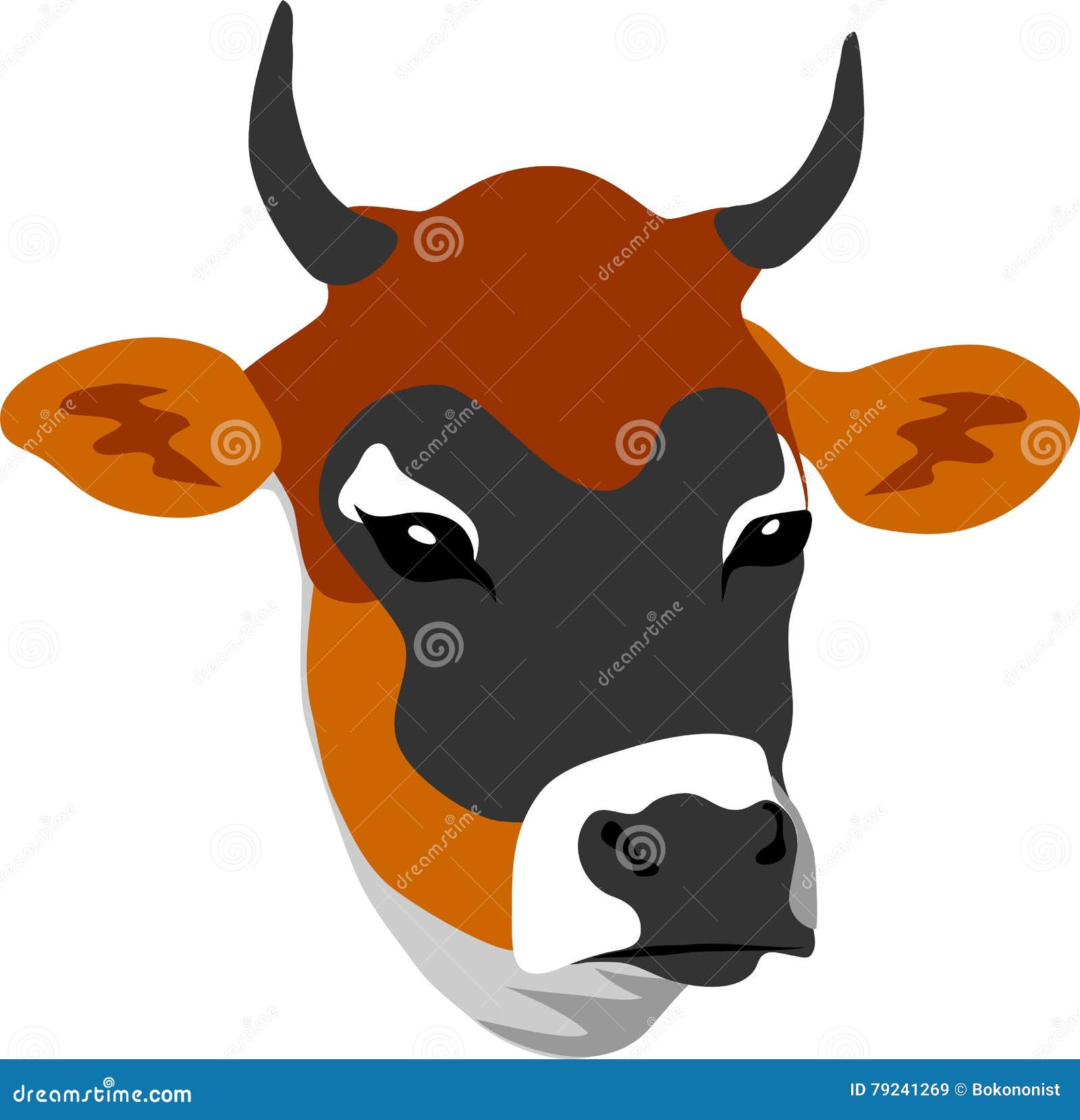 Head of jersey cow stock vector. Illustration of domestic 79241269