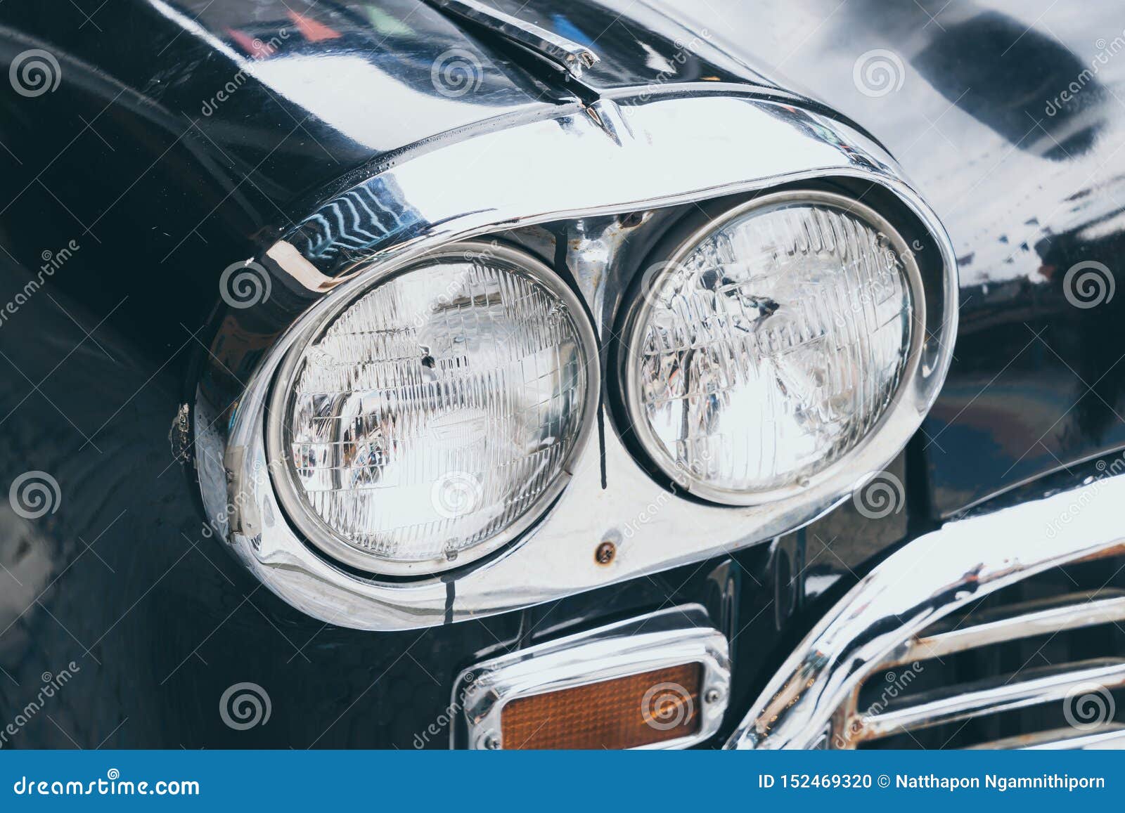 Head light of old car stock photo. Image of styled, antique - 152469320