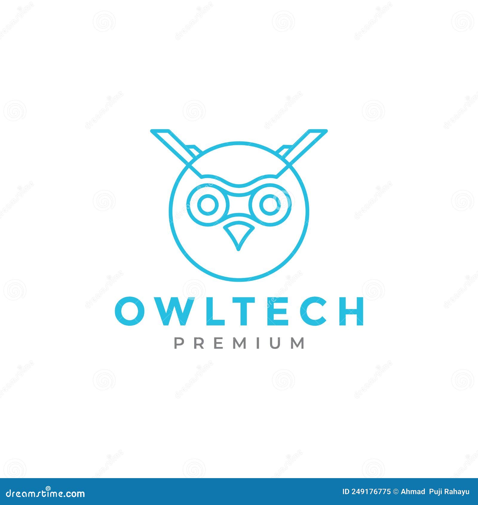 head line owl technology logo   graphic  icon  creative idea
