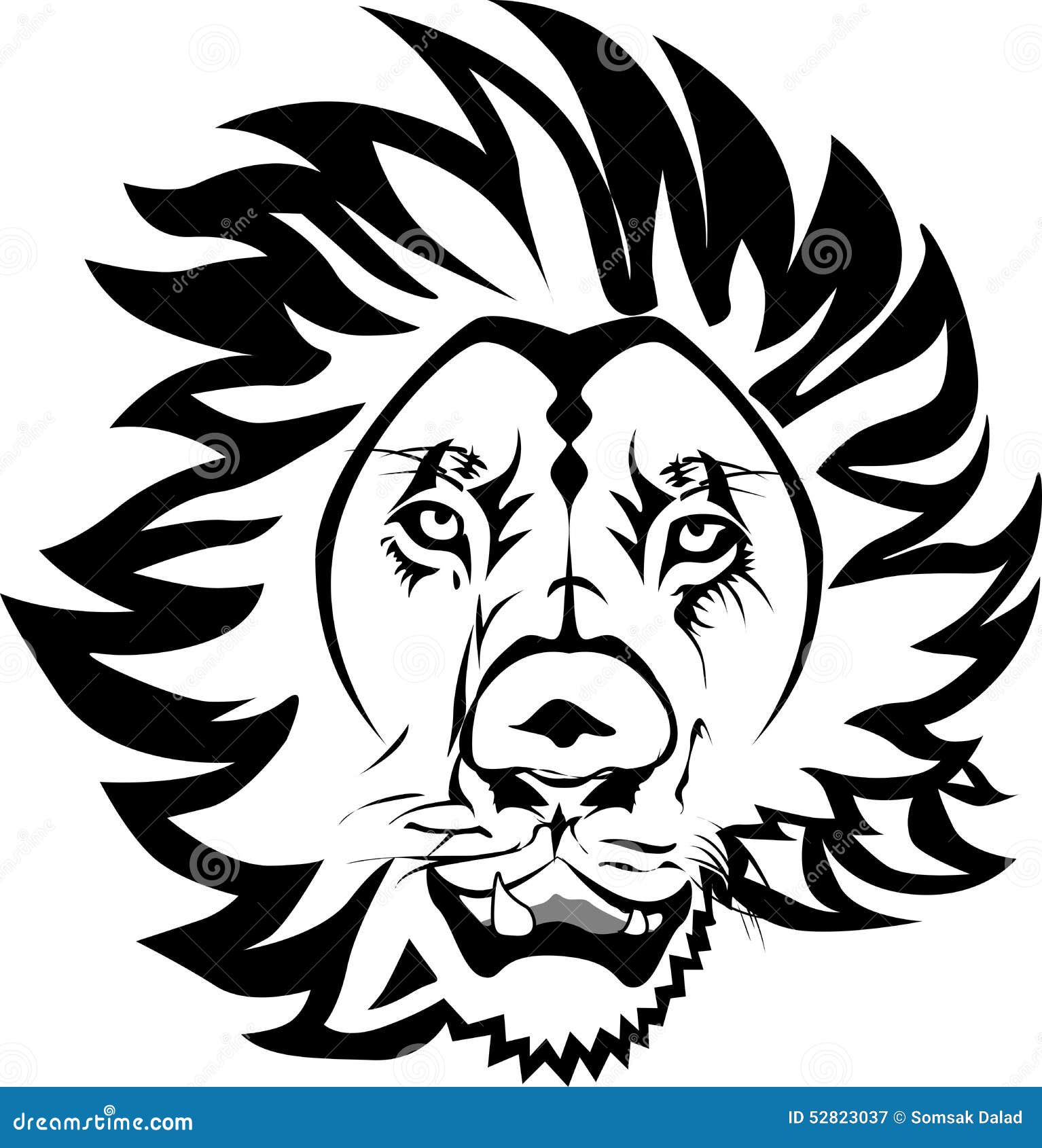 Head Lion stock vector Illustration of stripes beauty 