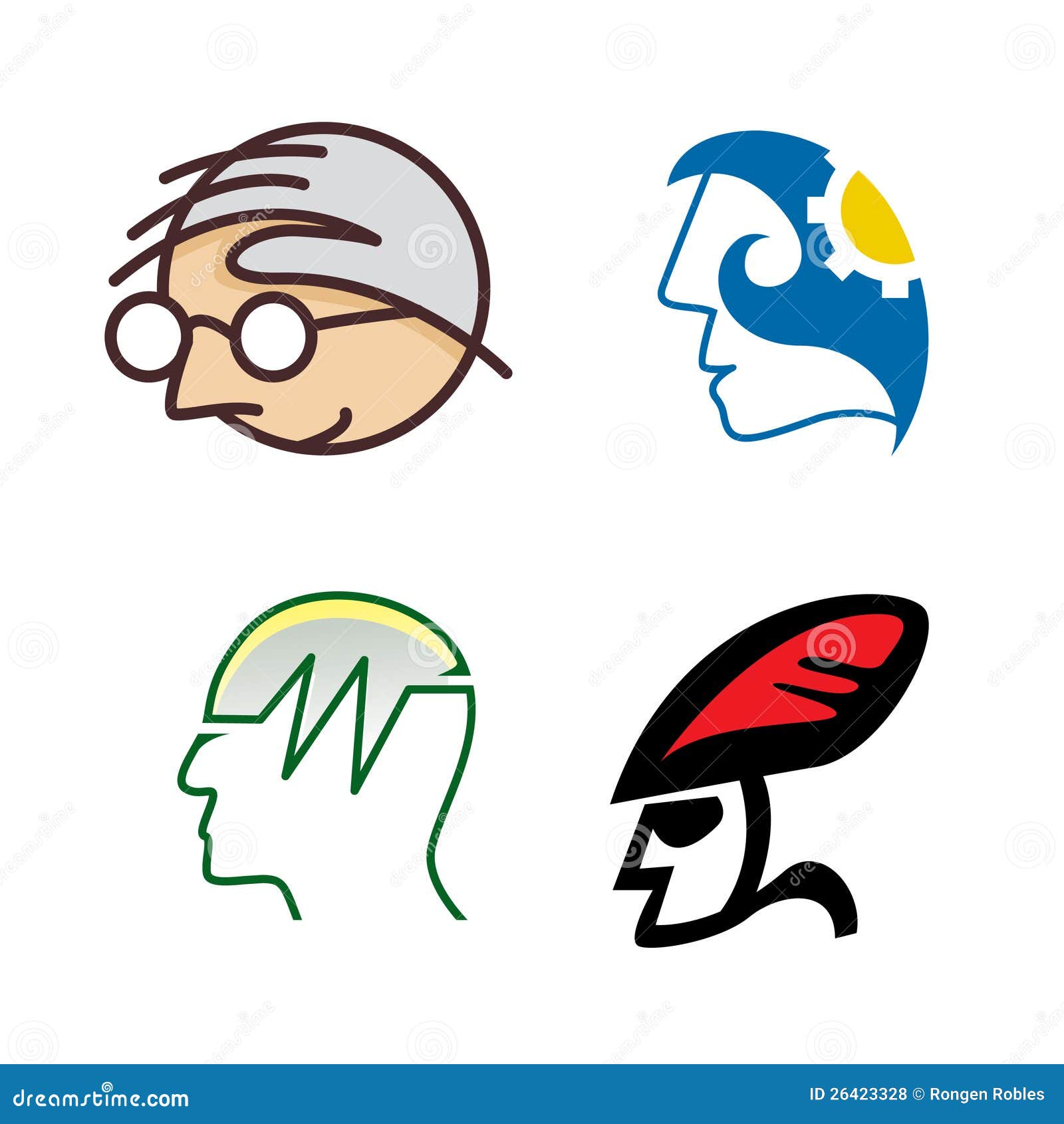 Head Logo Set stock illustration. Illustration of wave 26423328