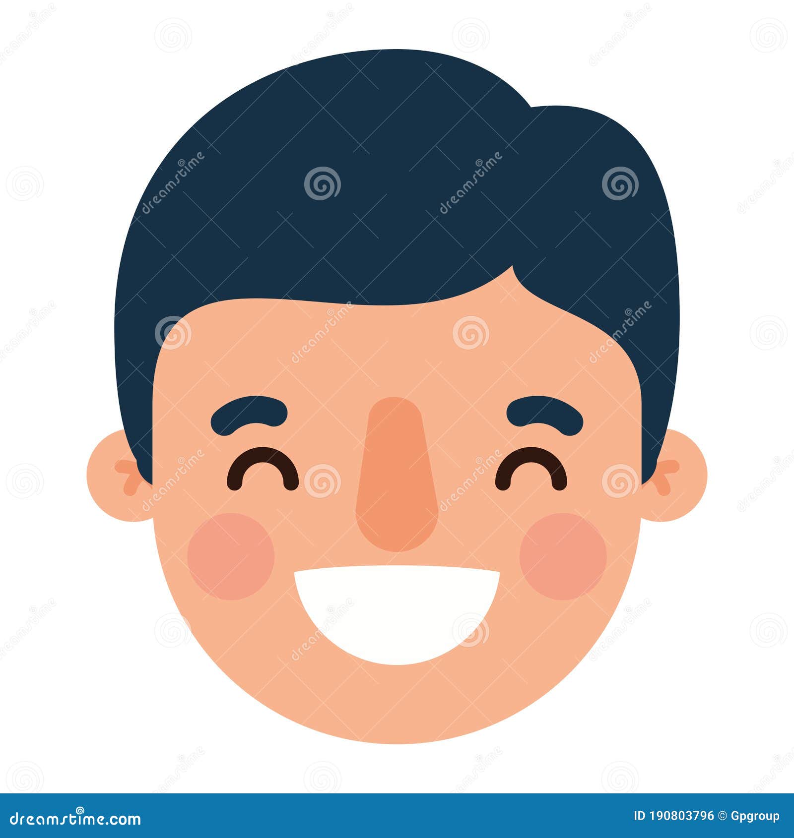 Head Man Cartoon Smiling Vector Design Stock Vector - Illustration of cute,  male: 190803796