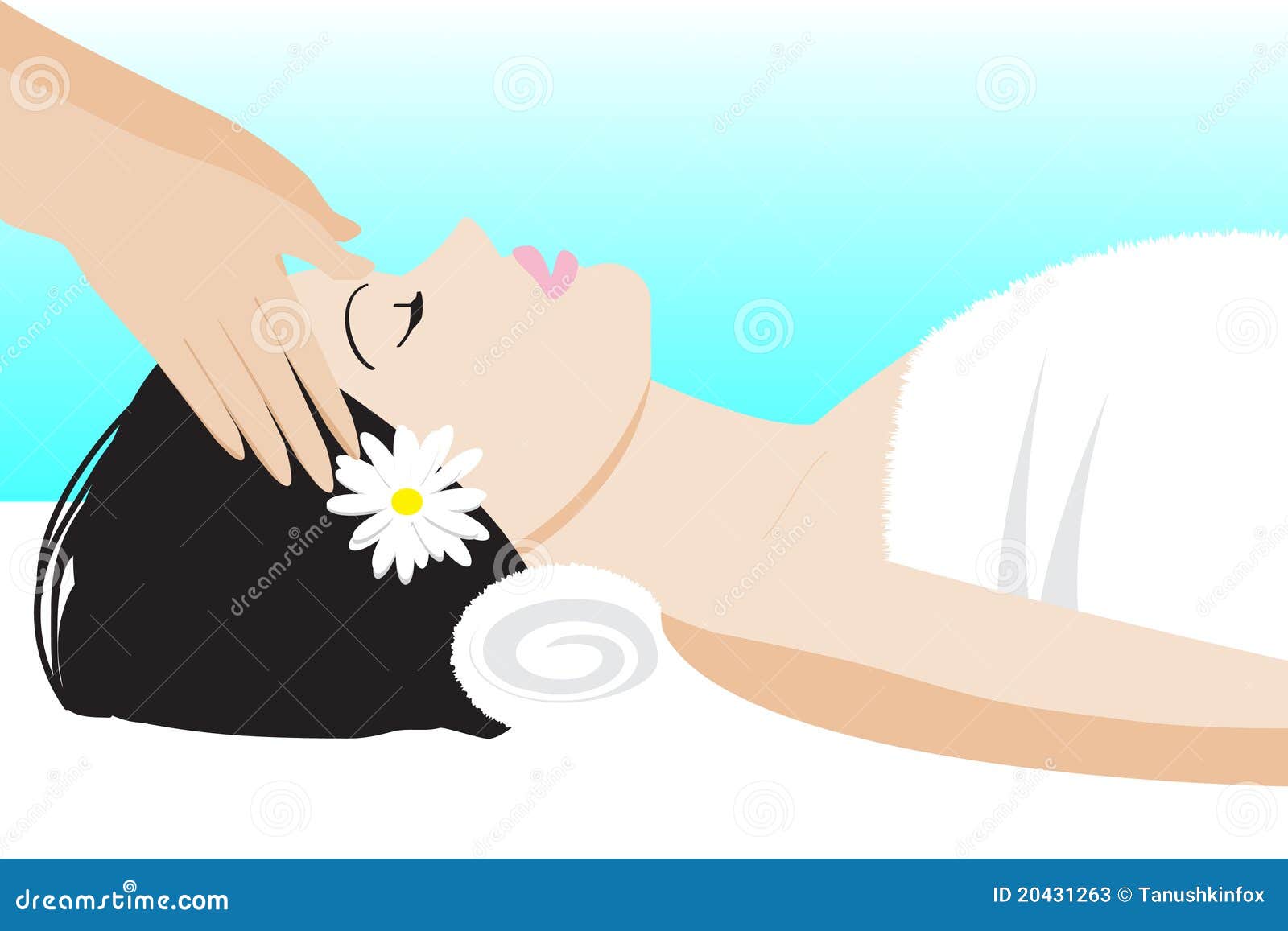 Head massage stock vector. Image of massage, lies, hand 20431263