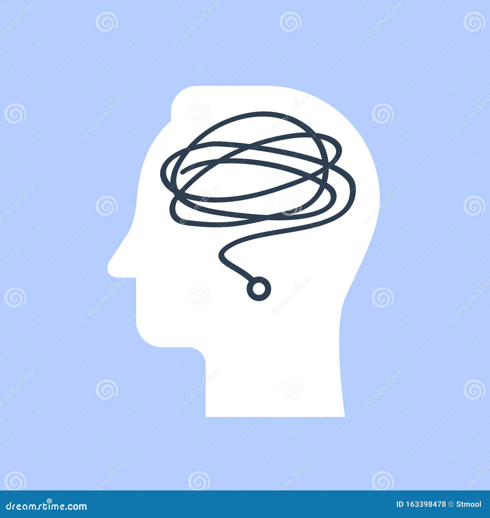 Head Mess, Psychology or Psychiatry Concept, Mental Health Stock Vector