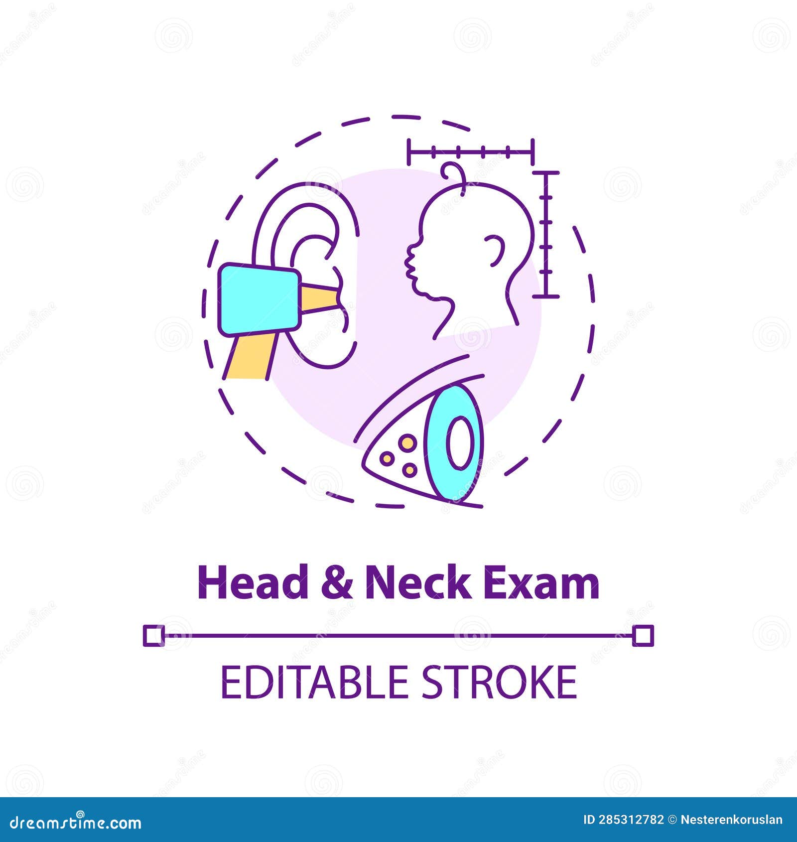 head and neck exam concept icon