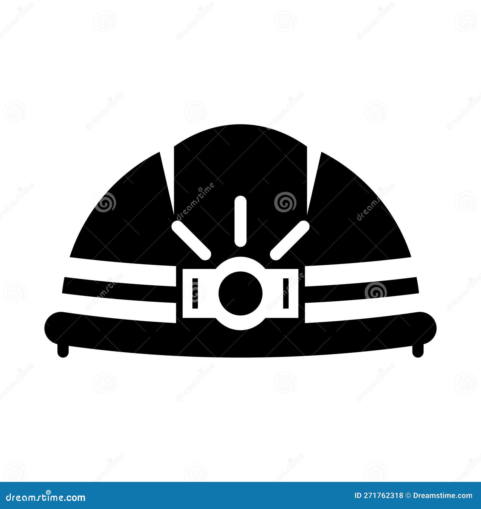 Head Protection Required Sign on White Background Stock Vector