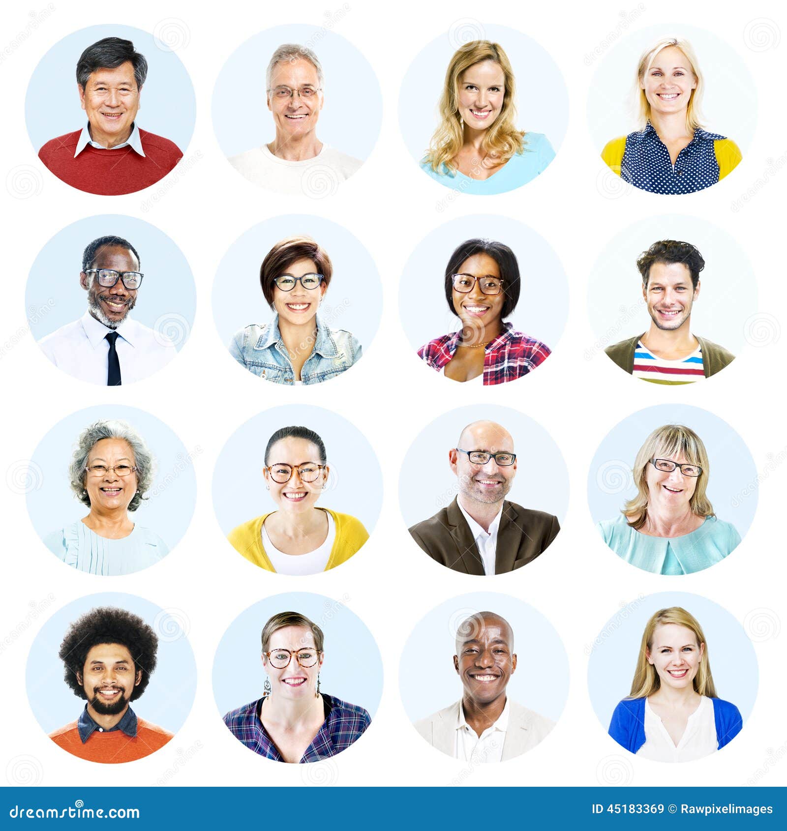 Head Shots of MultiEthnic Group of People Isolated Stock Image Image