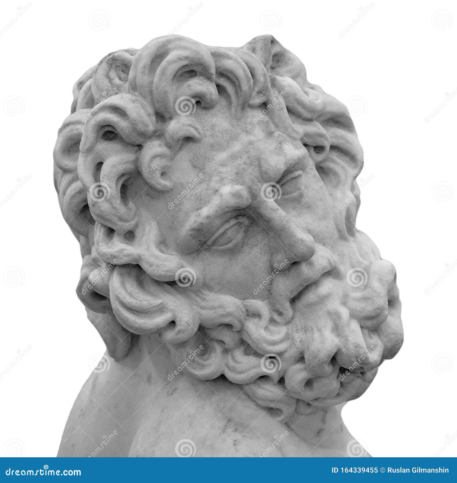 Head and Shoulders Detail of the Ancient Sculpture Stock Image Image