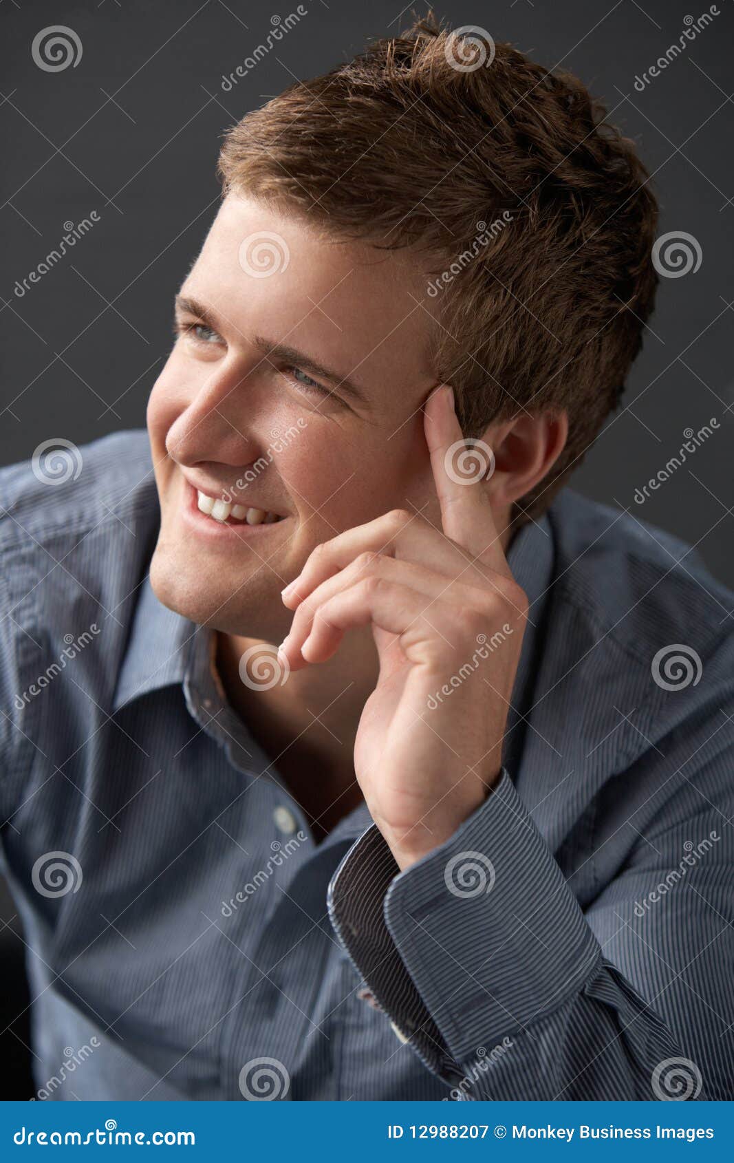 Head And Shoulders Portrait Of Young Man In Studio Stock Image - Image