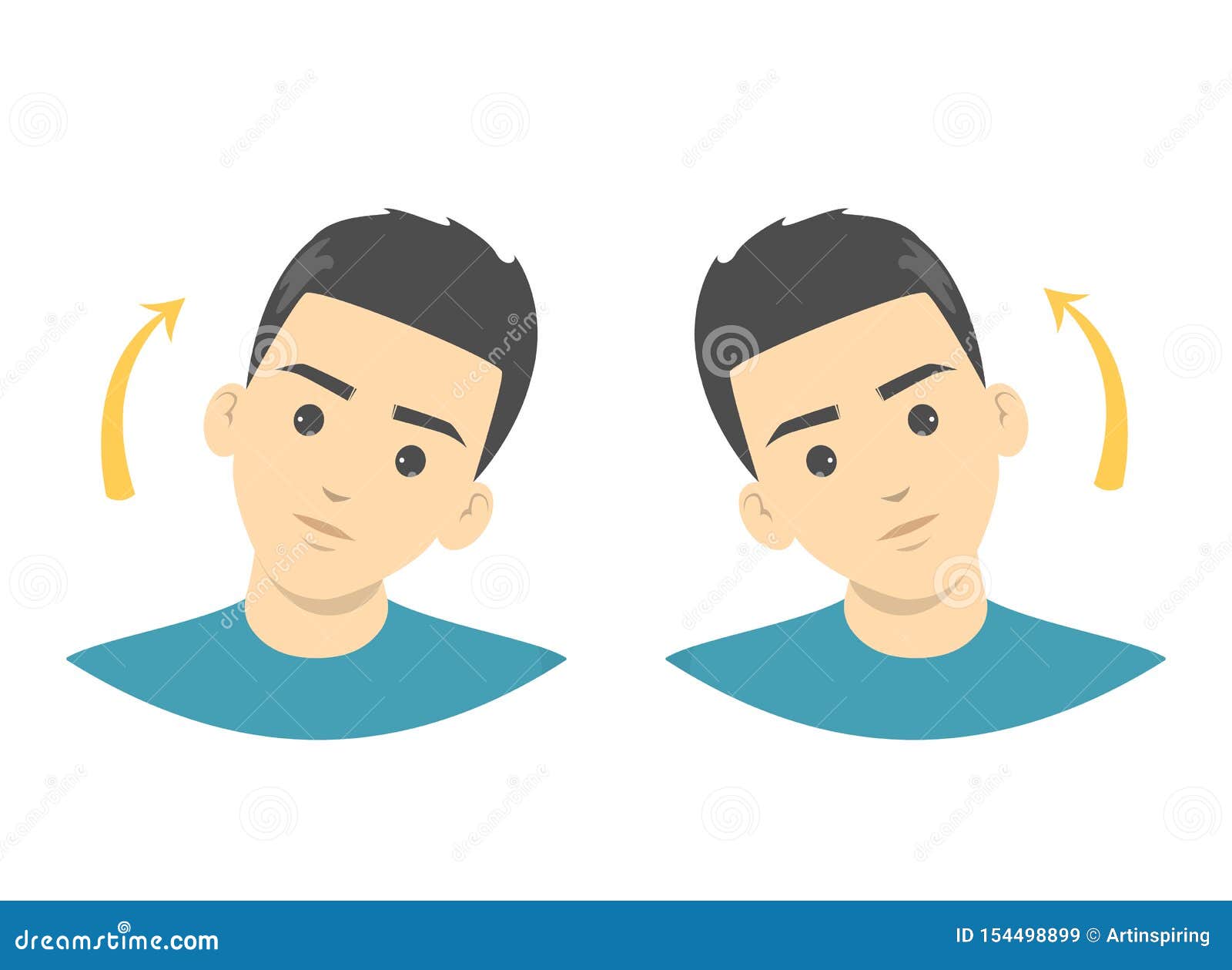 Head Tilt Exercise For Neck Stretch Warm Up Exercise Stock Vector Illustration Of Rear Isolated