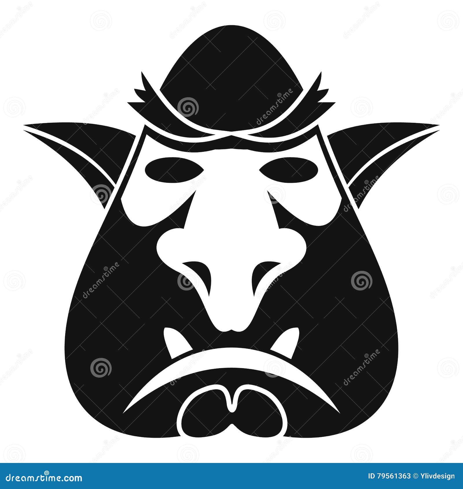 Head of Troll Icon, Simple Style Stock Vector - Illustration of giant ...