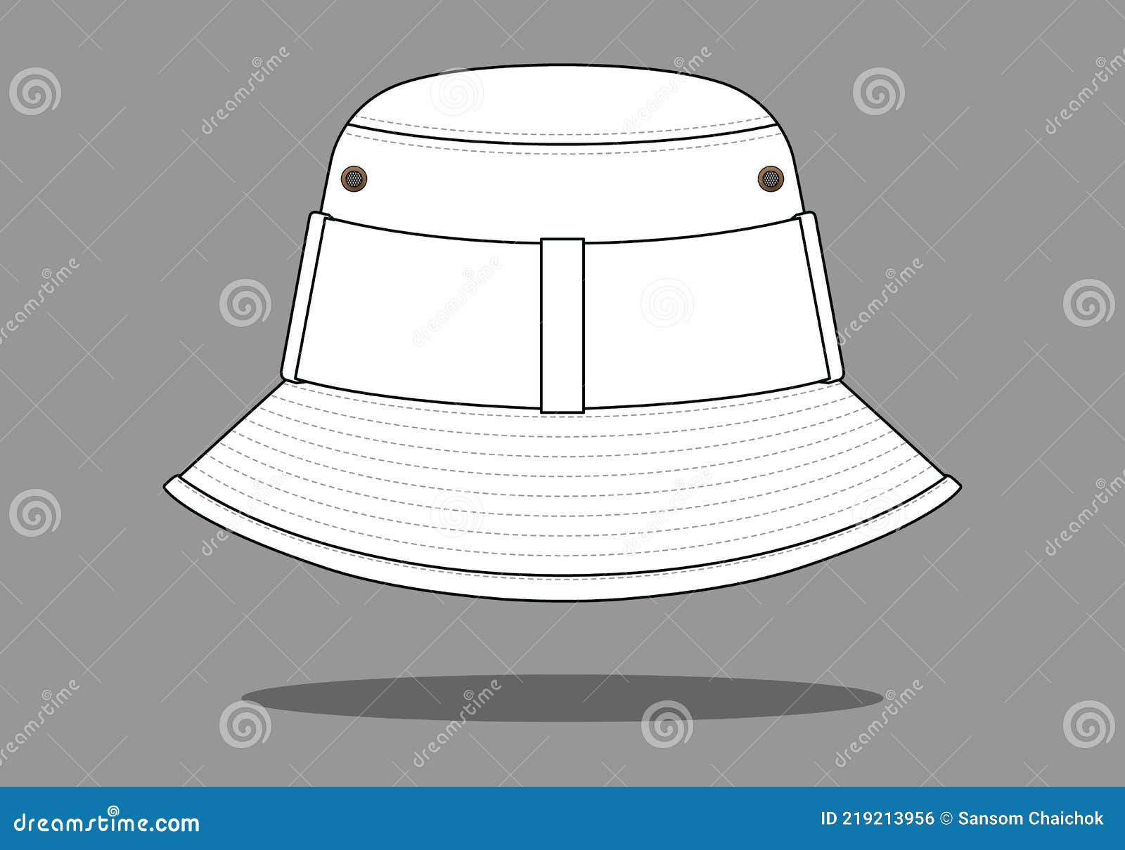 White Bucket Hat Template Vector Stock Vector Illustration of farmers