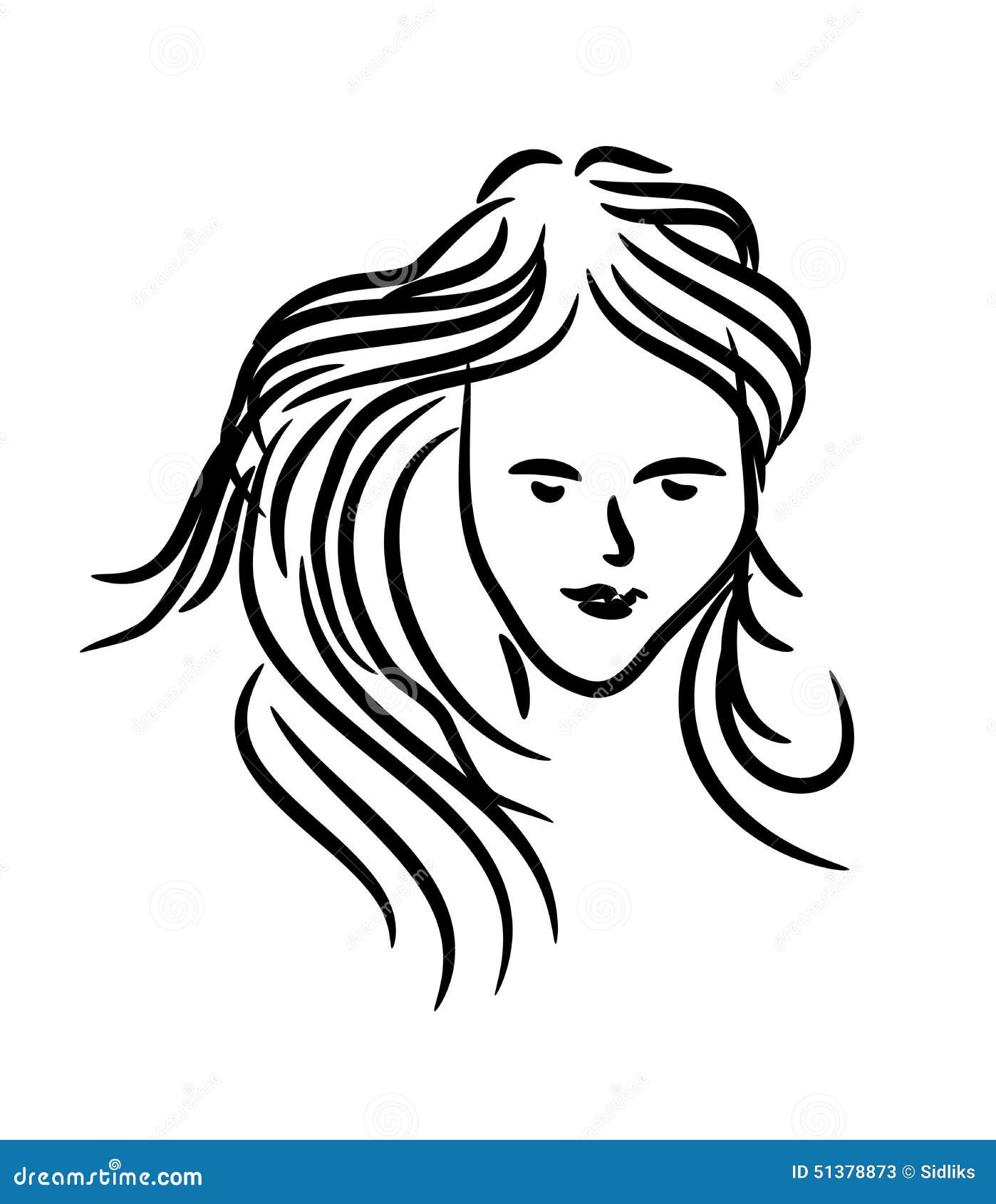 Head of woman stock illustration. Illustration of young - 51378873