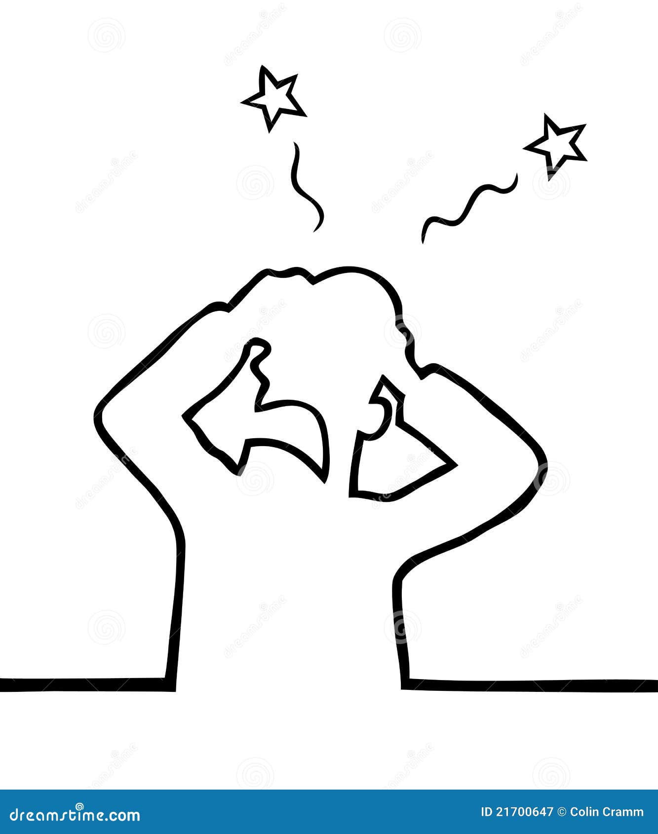 Headache stock vector. Image of unwell, drawing, white - 21700647