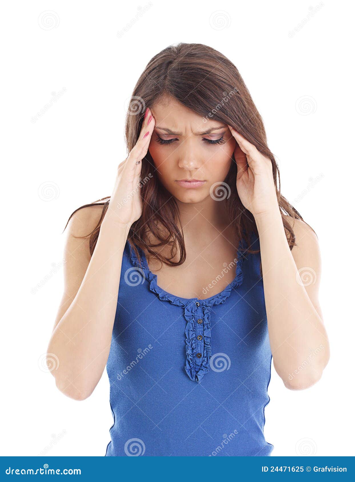 Headache stock image. Image of hair, pretty, exhausted 24471625