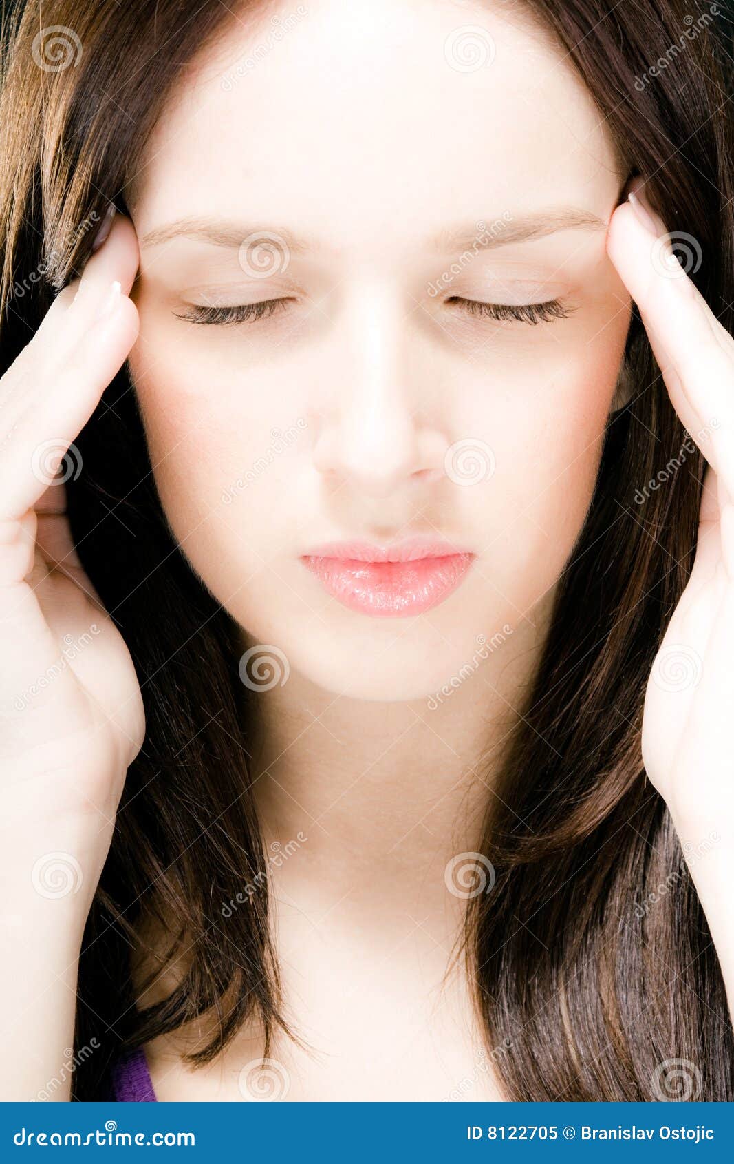 Headache stock image. Image of stress, lips, headache 8122705