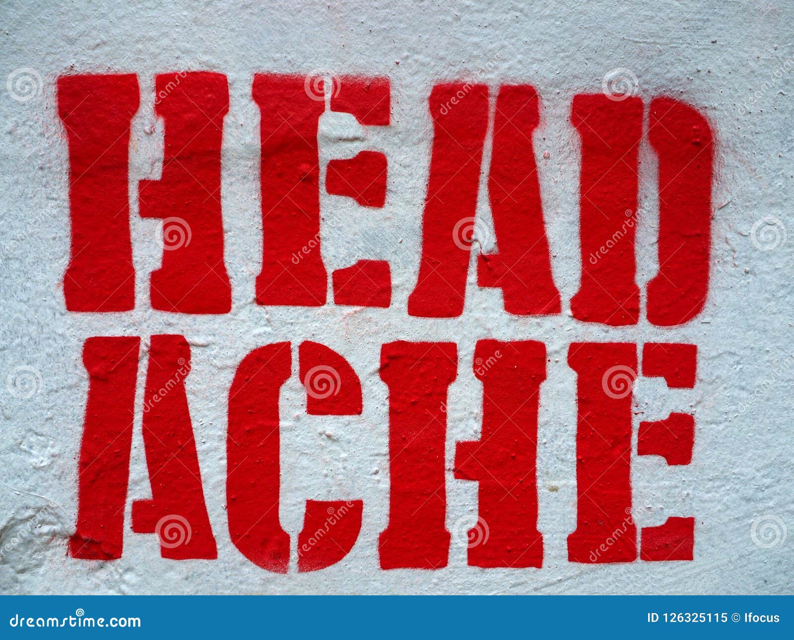 Headache Graffiti on Concrete Wall Stock Illustration Illustration of