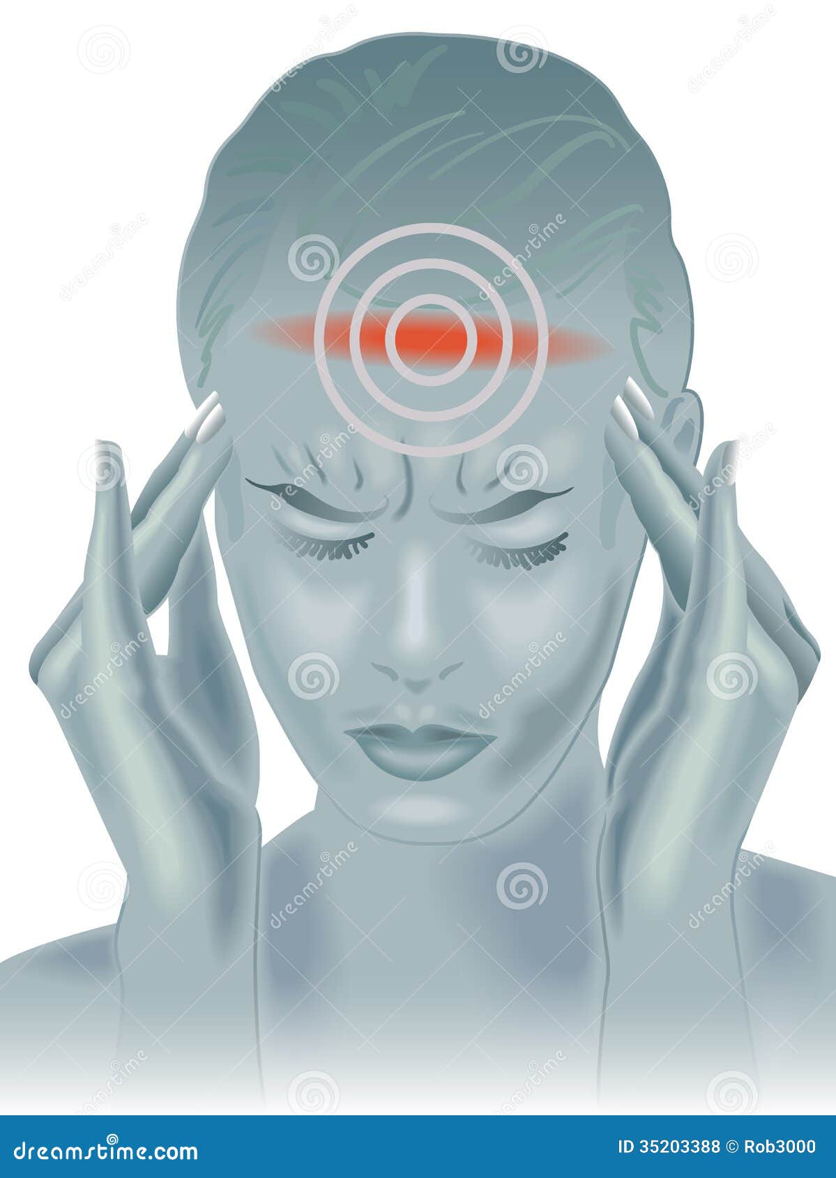 Headache stock vector. Illustration of hormonal, button 35203388