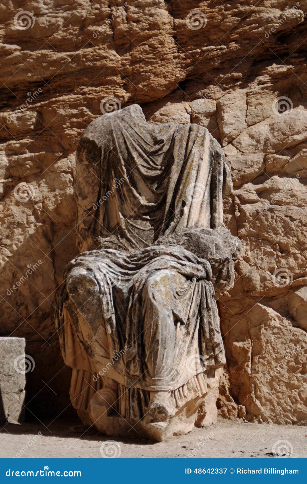 headless statue, dougga, tunisia
