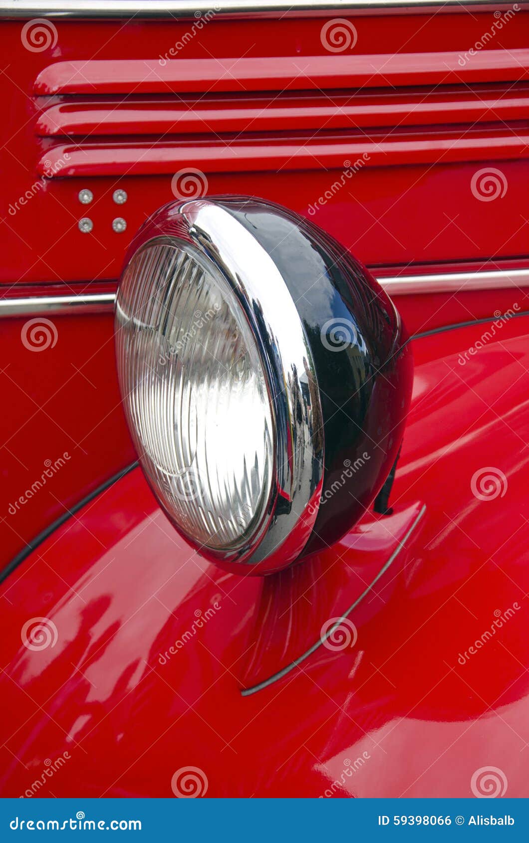 Headlight of Antique Firefighters Car Stock Photo - Image of emergency
